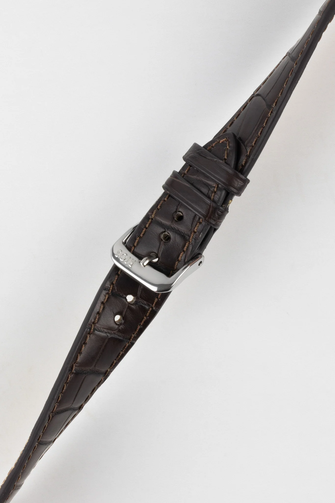 RIOS1931 SENATOR Genuine Alligator Square-Padding Watch Strap in MOCHA - Image 5