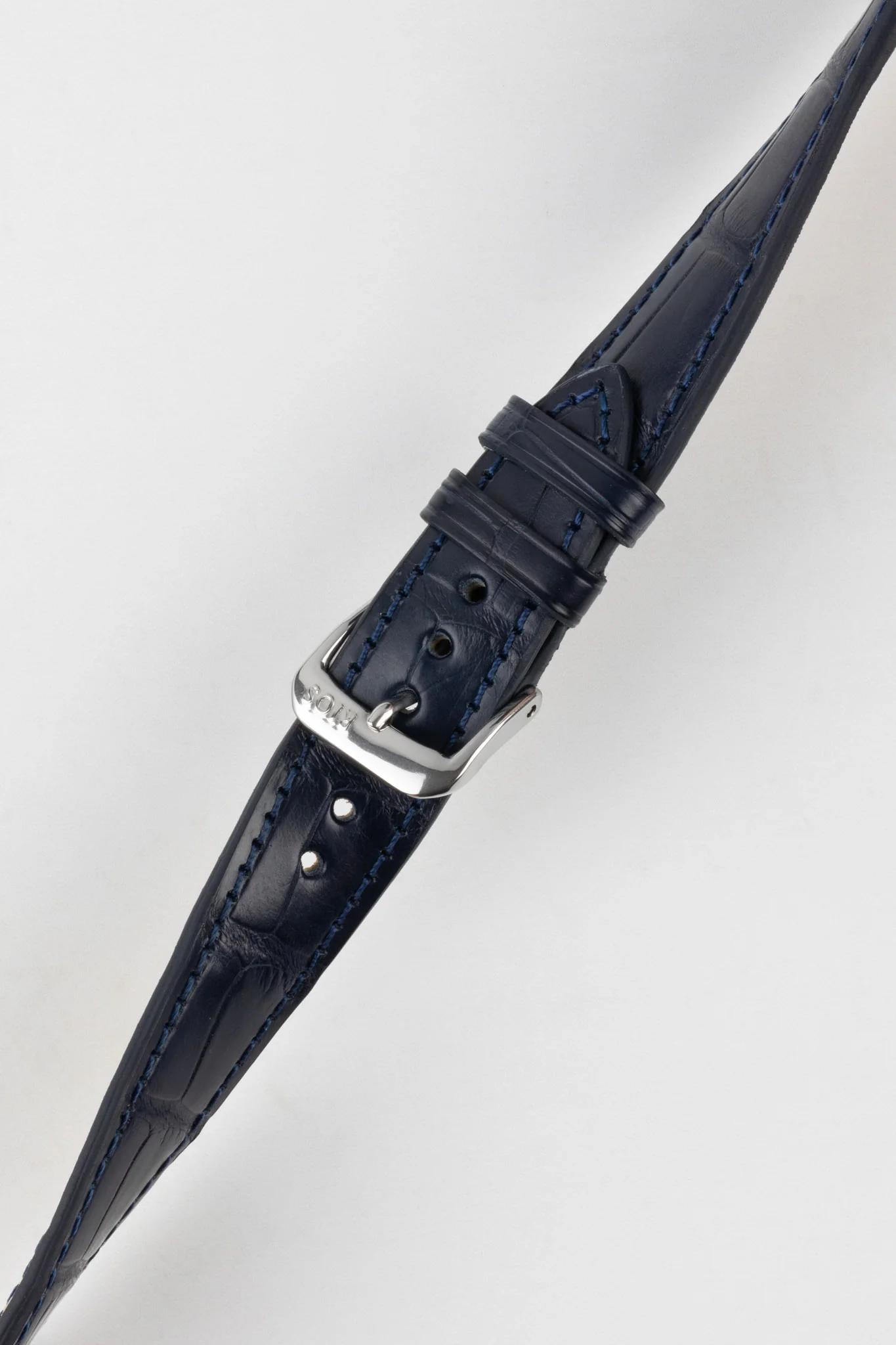 RIOS1931 SENATOR Genuine Alligator Square-Padding Watch Strap in OCEAN BLUE - Image 5