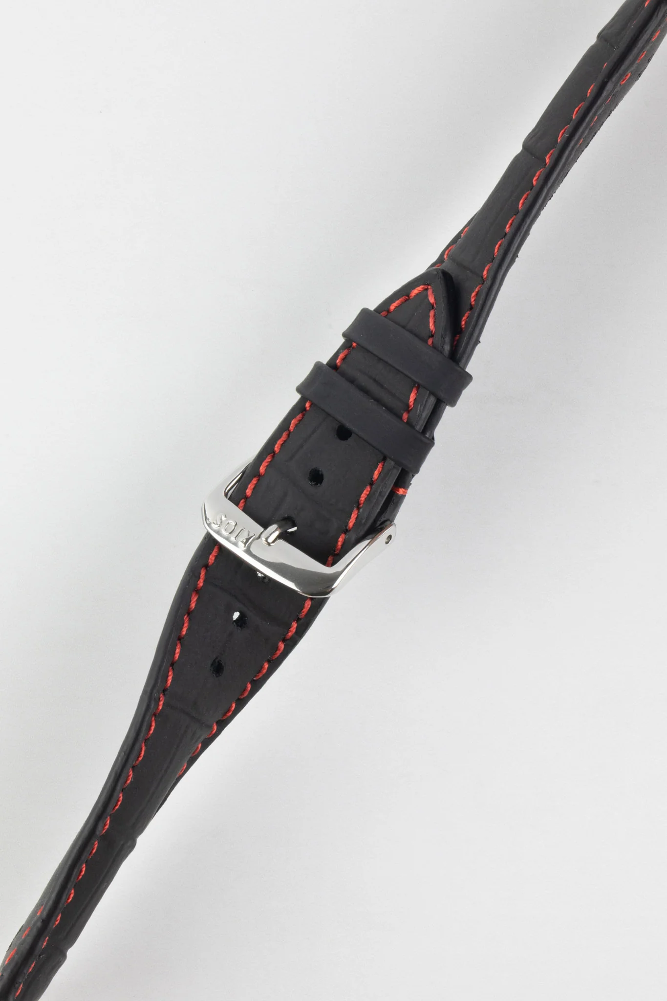 RIOS1931 SPEED Water Resistant Alligator-Embossed Leather Watch Strap in BLACK - Image 3