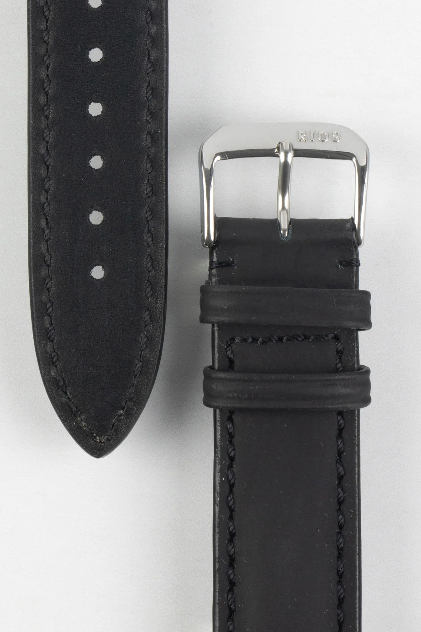 RIOS1931 SUNSET Water Resistant Cow Leather Watch Strap in BLACK - Image 2
