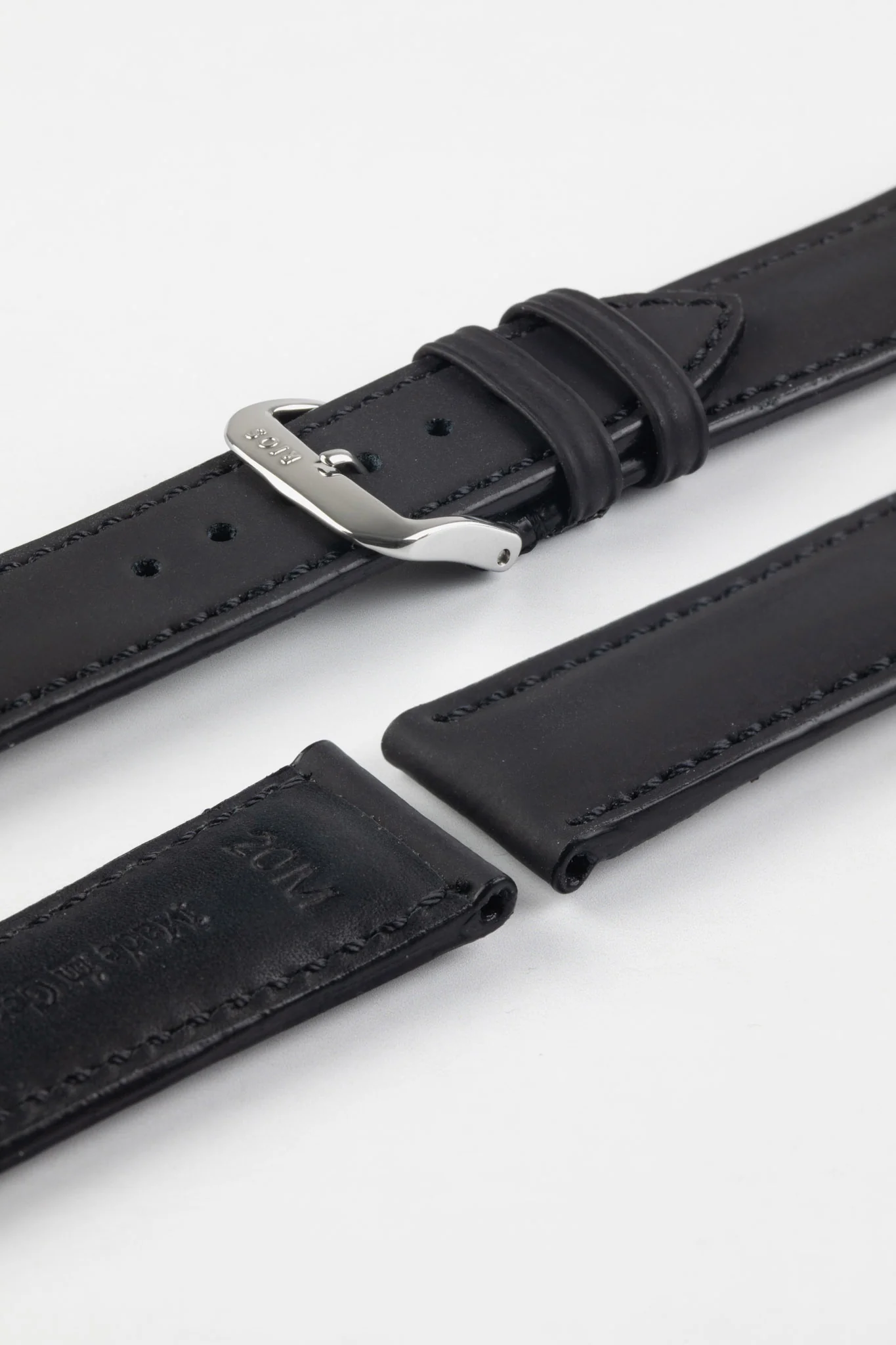 RIOS1931 SUNSET Water Resistant Cow Leather Watch Strap in BLACK - Image 4