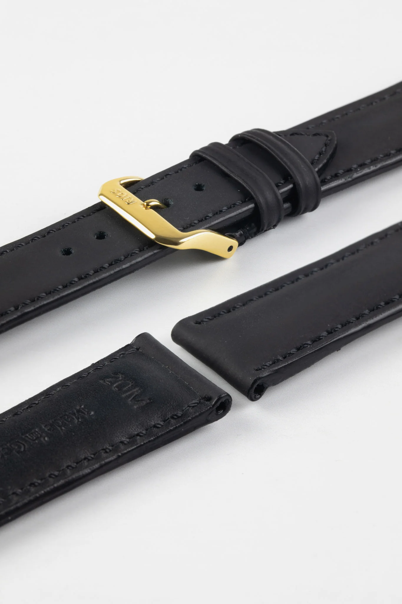 RIOS1931 SUNSET Water Resistant Cow Leather Watch Strap in BLACK - Image 5