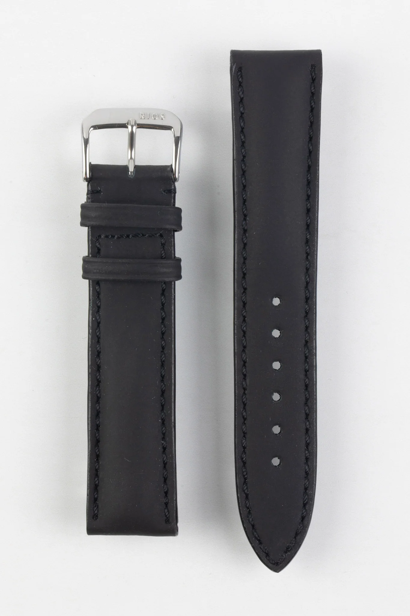 RIOS1931 SUNSET Water Resistant Cow Leather Watch Strap in BLACK - Image 6