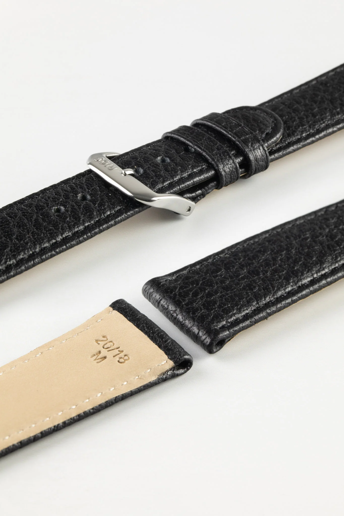 RIOS1931 TEXAS Genuine Buffalo Leather Watch Strap in BLACK - Image 7