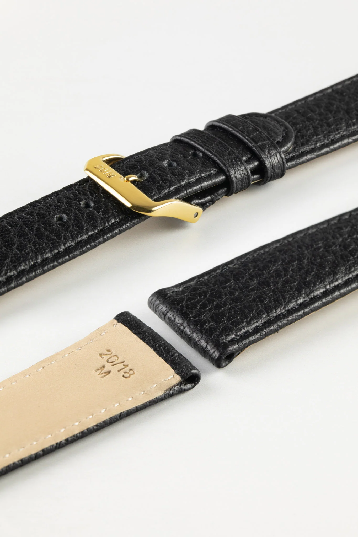 RIOS1931 TEXAS Genuine Buffalo Leather Watch Strap in BLACK - Image 8