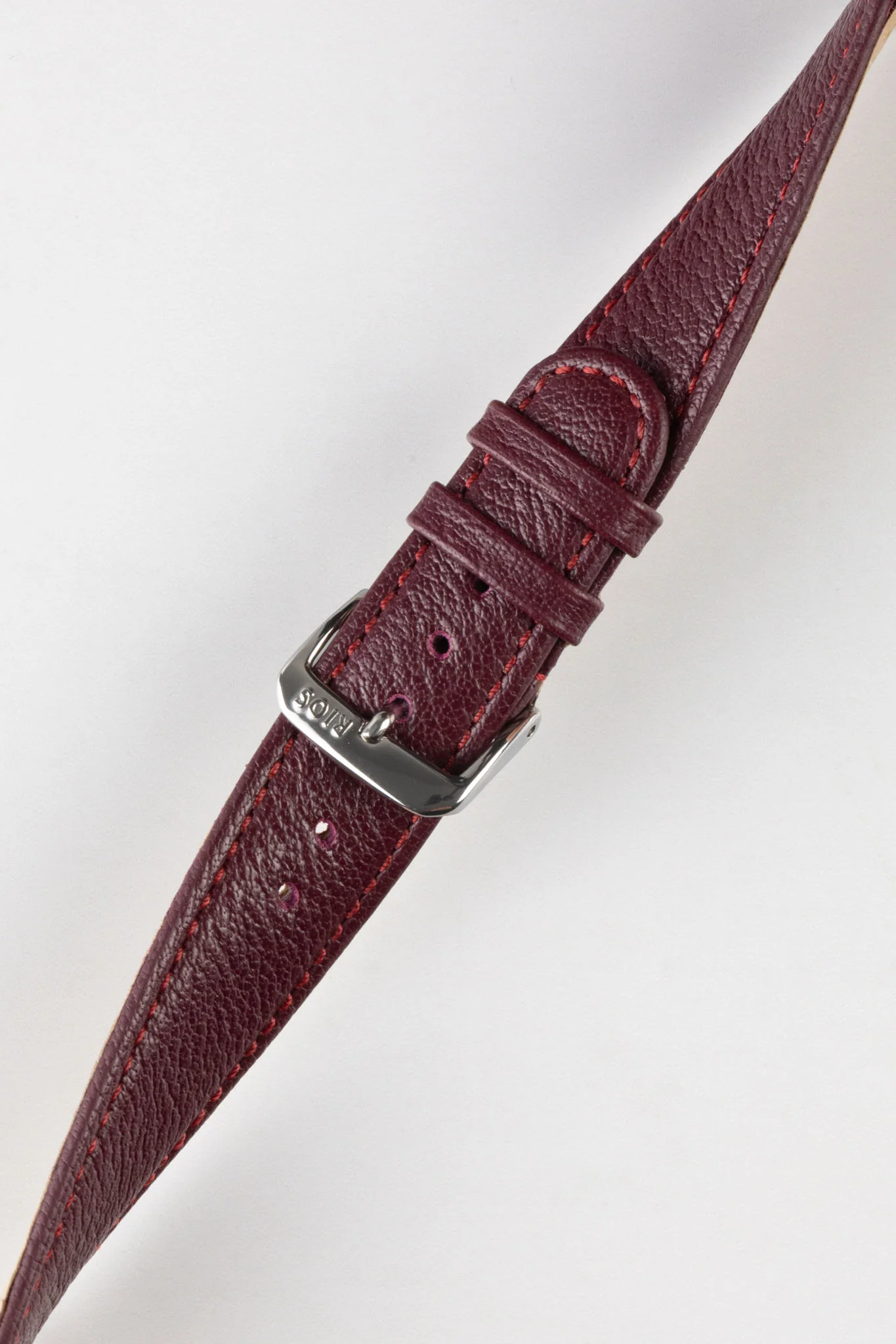 RIOS1931 TEXAS Genuine Buffalo Leather Watch Strap in BURGUNDY - Image 5