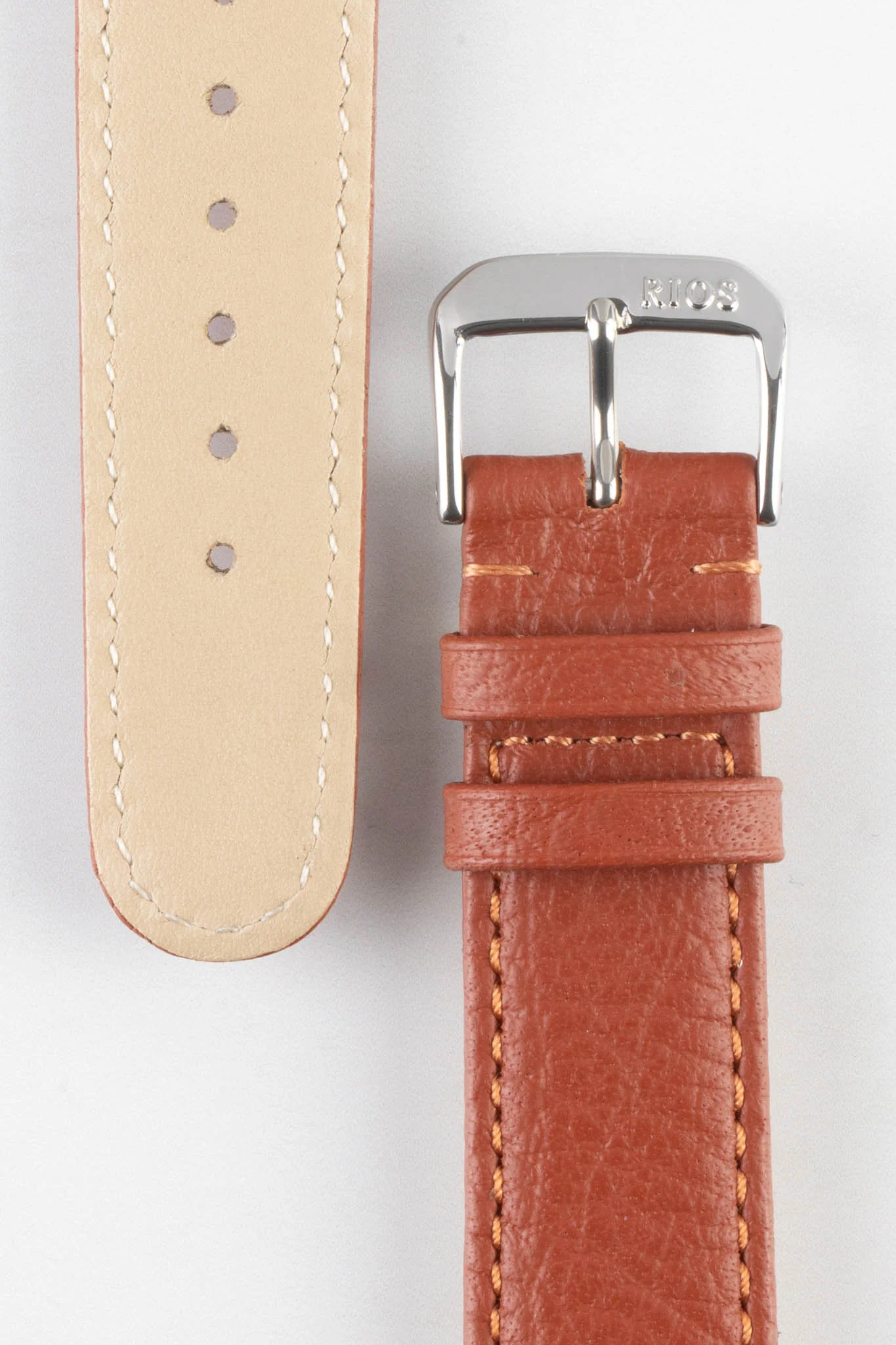 RIOS1931 TEXAS Genuine Buffalo Leather Watch Strap in COGNAC - Image 3
