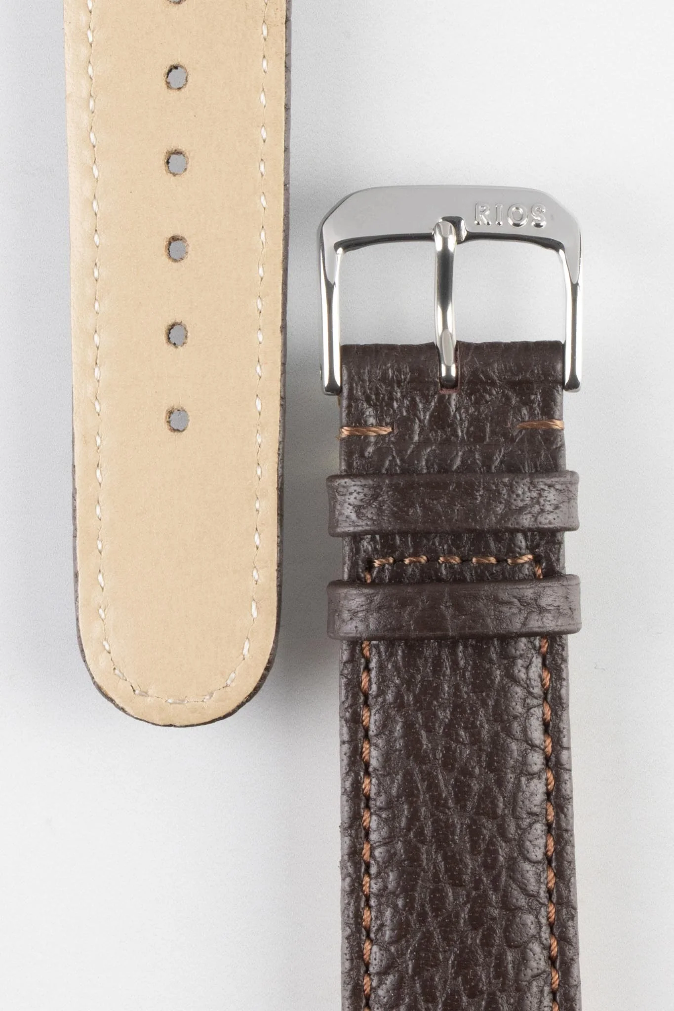 RIOS1931 TEXAS Genuine Buffalo Leather Watch Strap in MOCHA - Image 3
