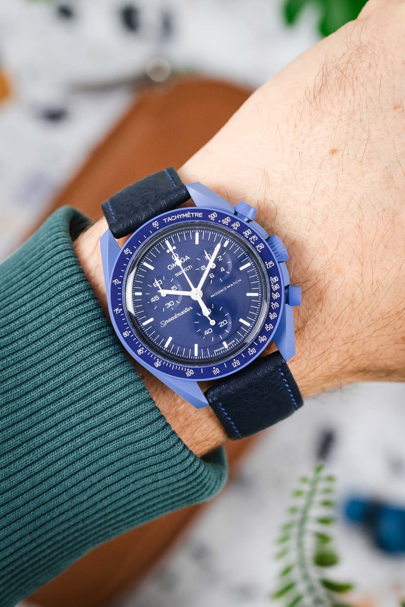 RIOS1931 TEXAS Genuine Buffalo Leather Watch Strap in OCEAN BLUE - Image 2