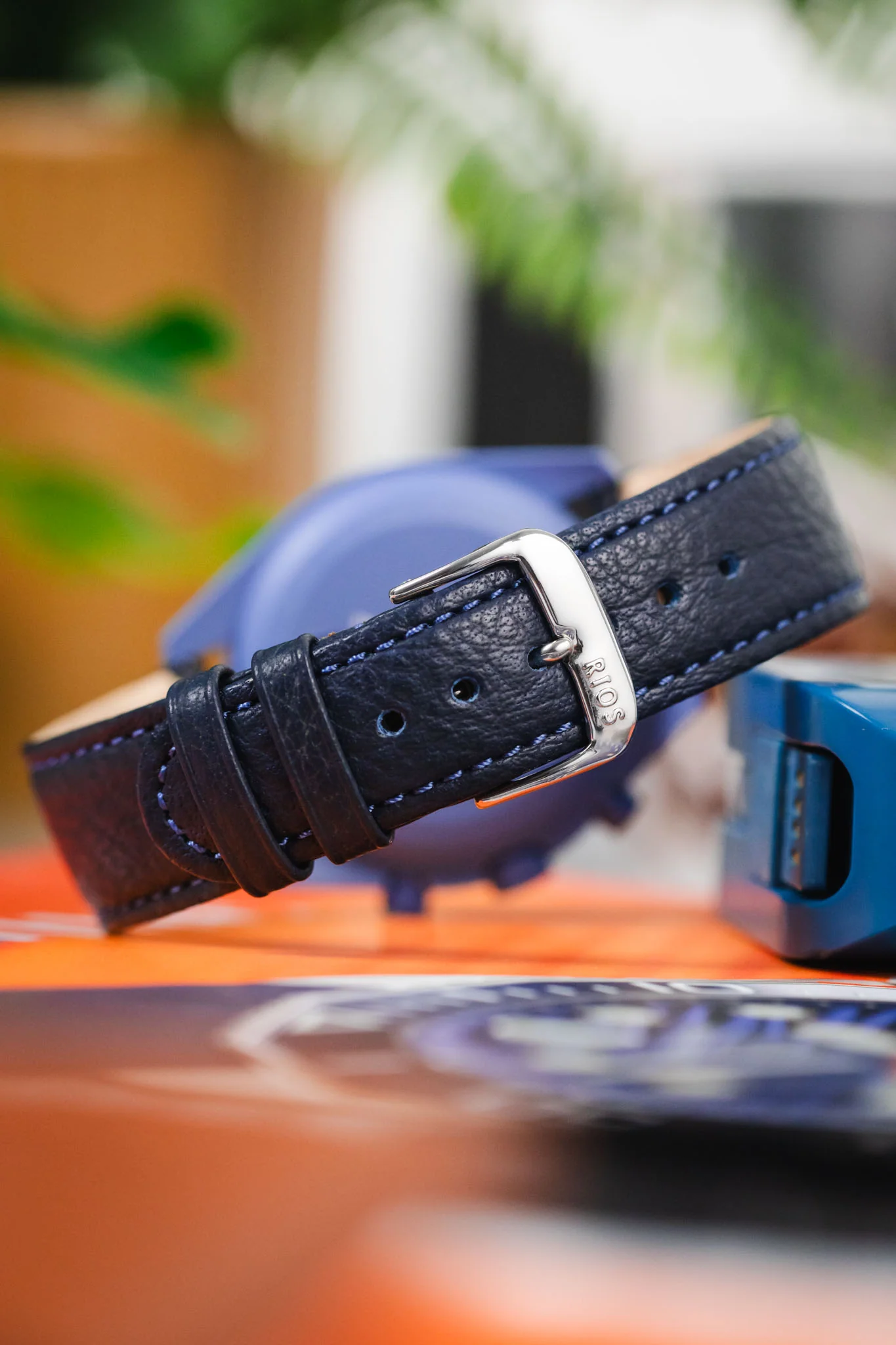 RIOS1931 TEXAS Genuine Buffalo Leather Watch Strap in OCEAN BLUE - Image 6