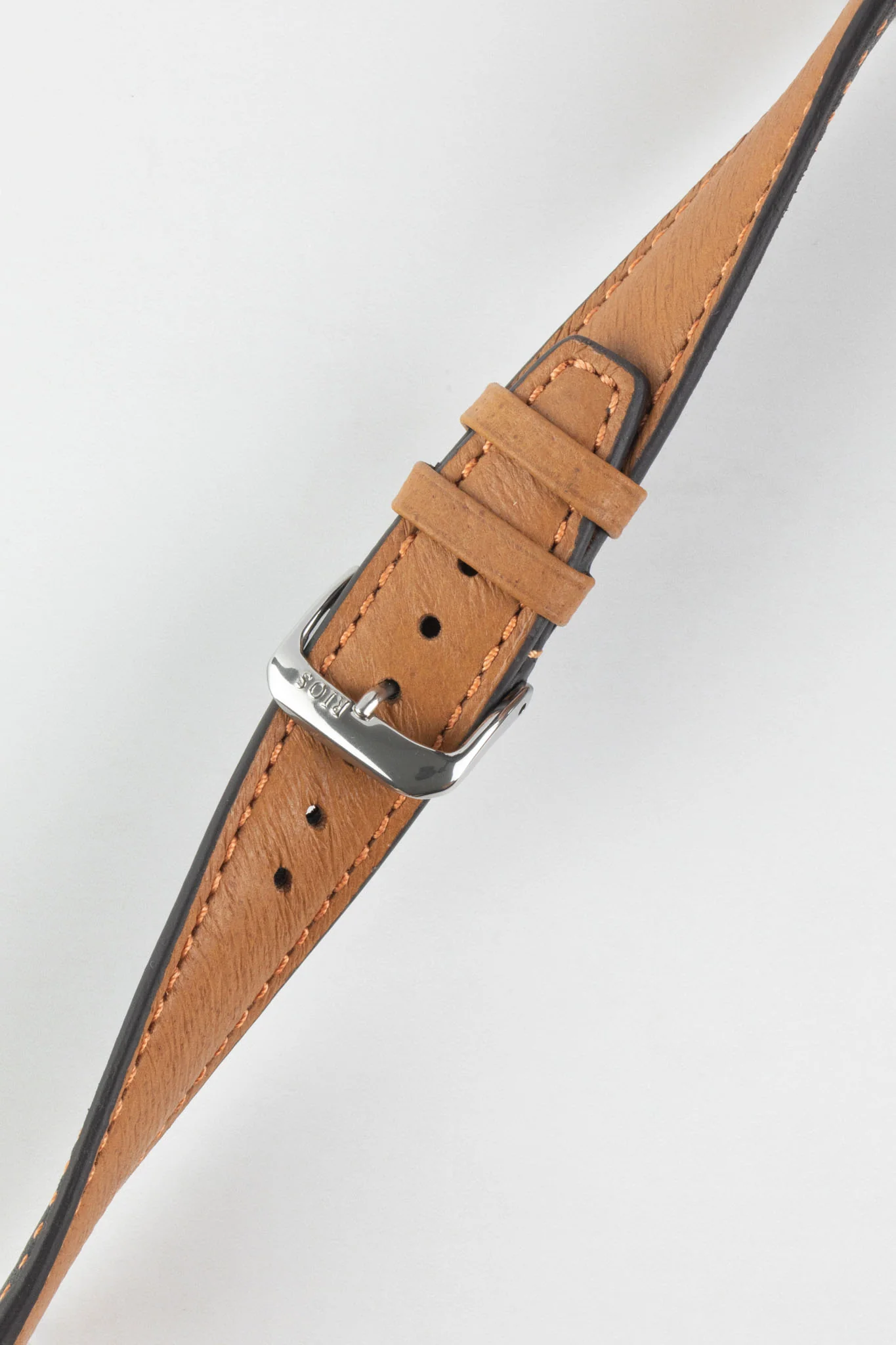 RIOS1931 TOBACCO Genuine Pigskin Leather Watch Strap in COGNAC - Image 5