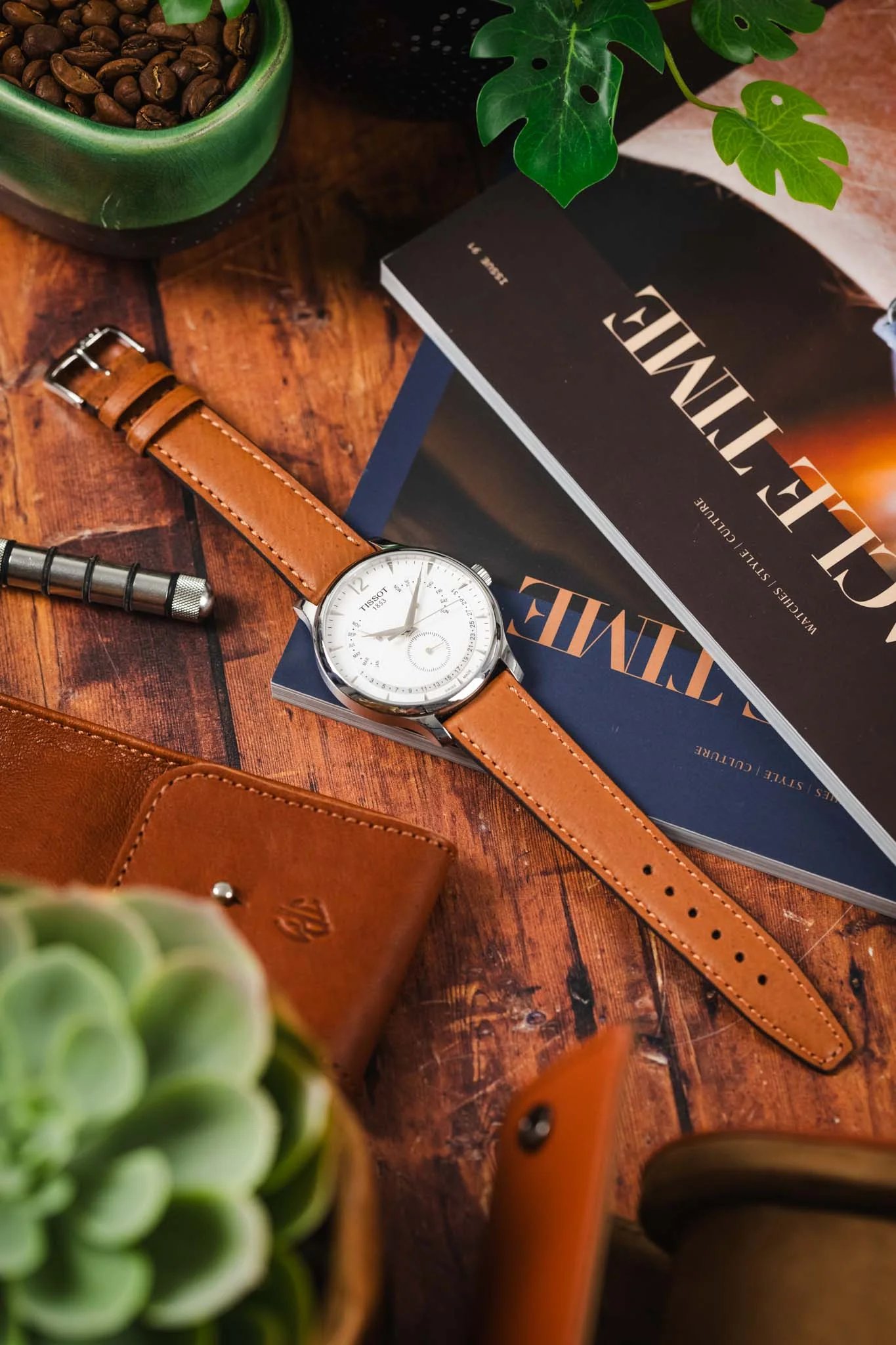 RIOS1931 TOBACCO Genuine Pigskin Leather Watch Strap in COGNAC - Image 6