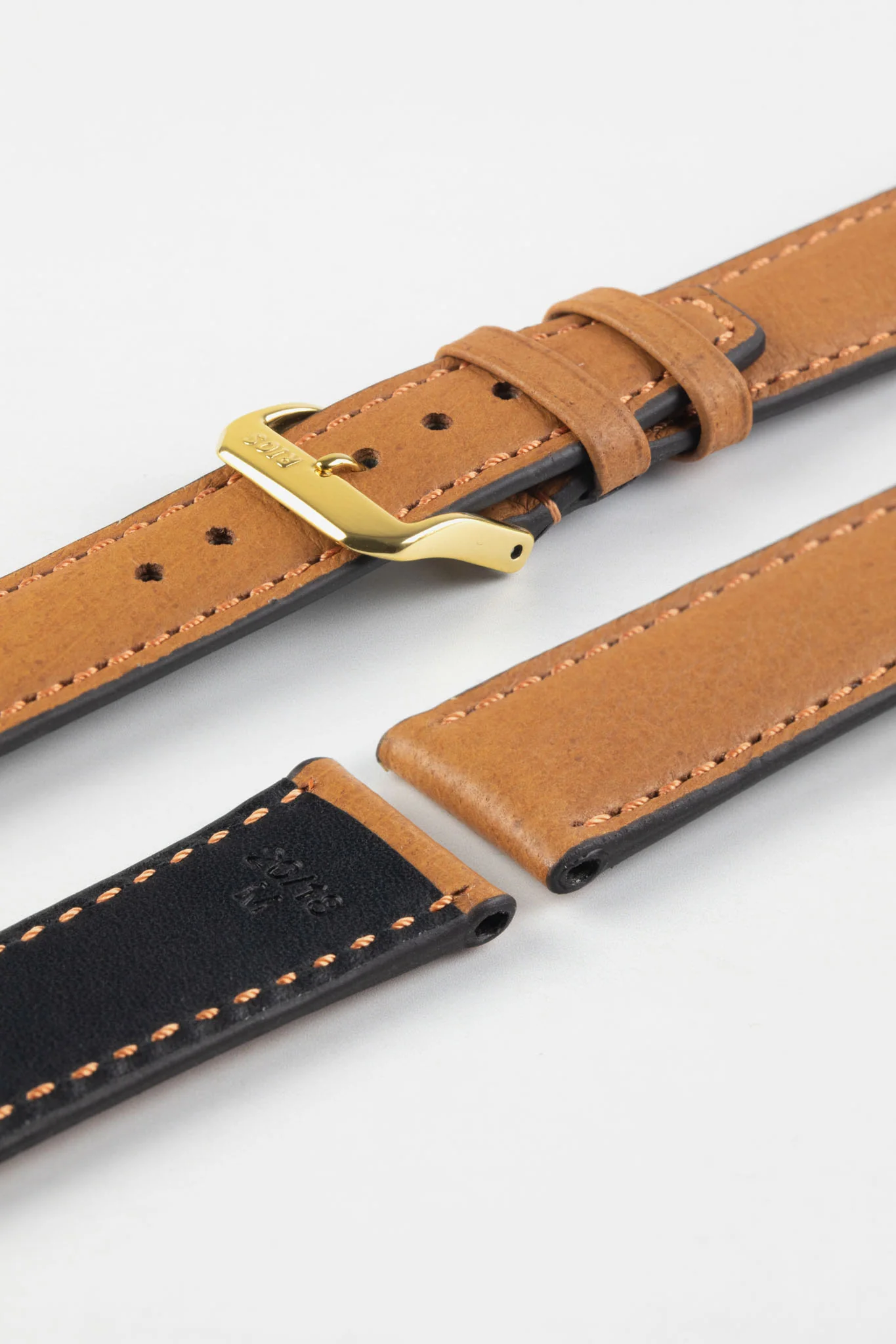 RIOS1931 TOBACCO Genuine Pigskin Leather Watch Strap in COGNAC - Image 8