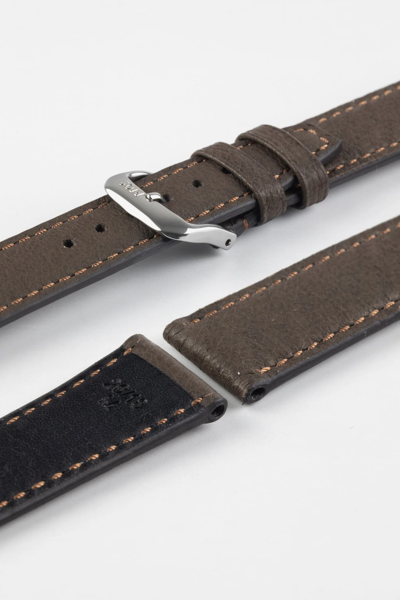 RIOS1931 TOBACCO Genuine Pigskin Leather Watch Strap in MOCHA - Image 7