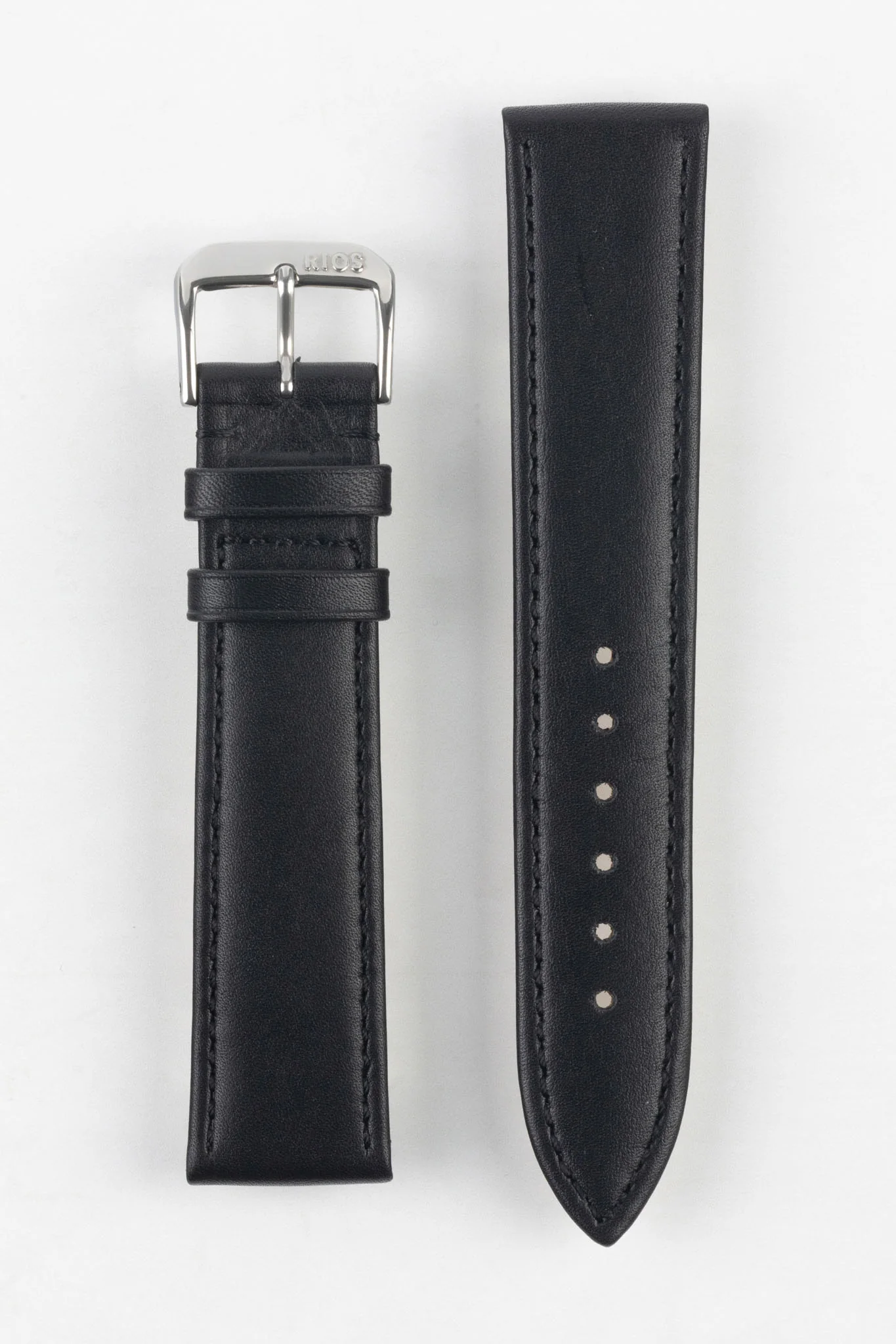 RIOS1931 TOSCANA Square-Padded Calfskin Leather Watch Strap in BLACK - Image 10