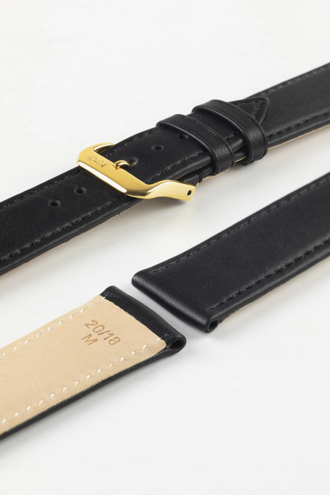RIOS1931 TOSCANA Square-Padded Calfskin Leather Watch Strap in BLACK - Image 8