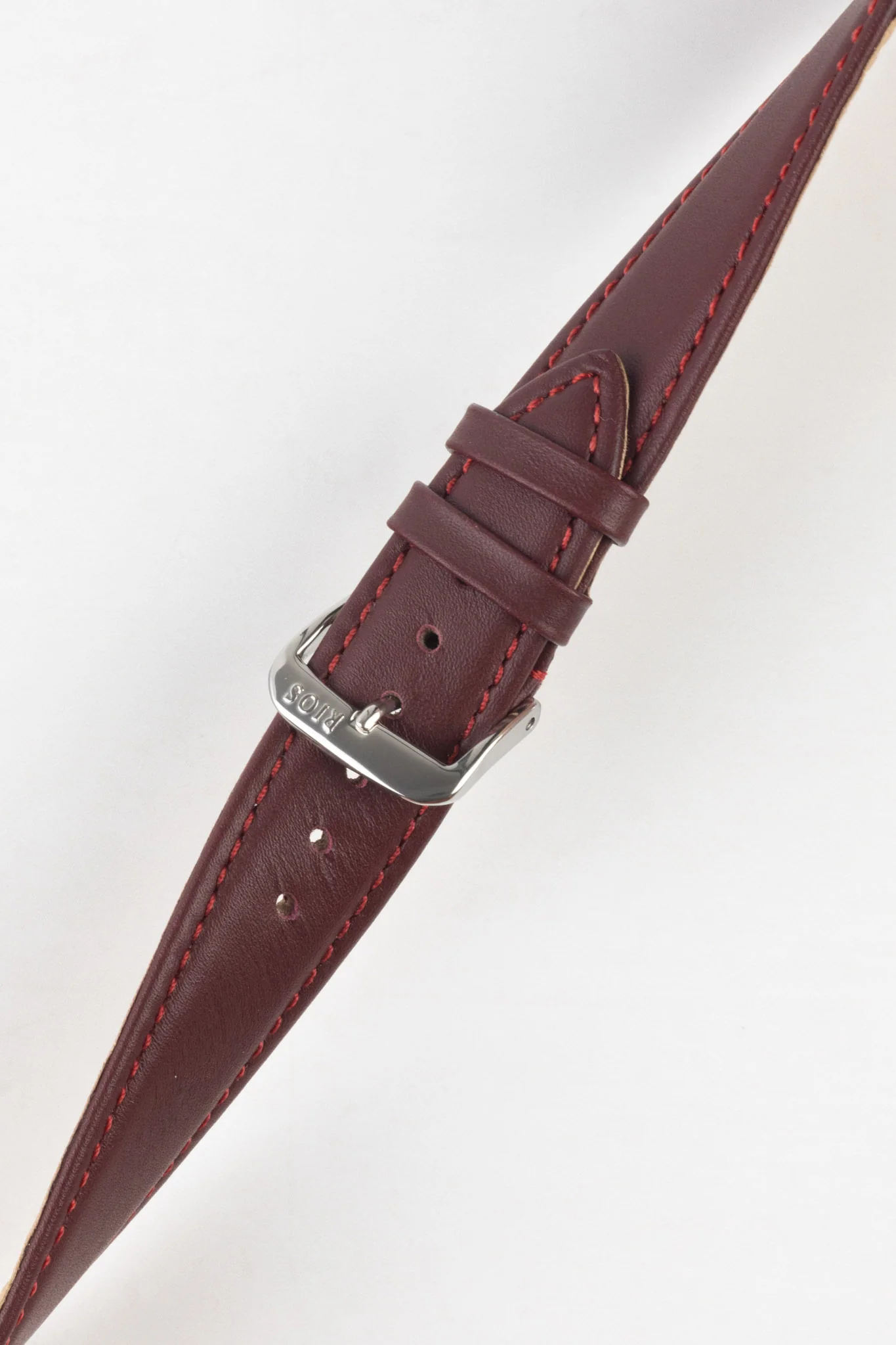 RIOS1931 TOSCANA Square-Padded Calfskin Leather Watch Strap in BURGUNDY - Image 5