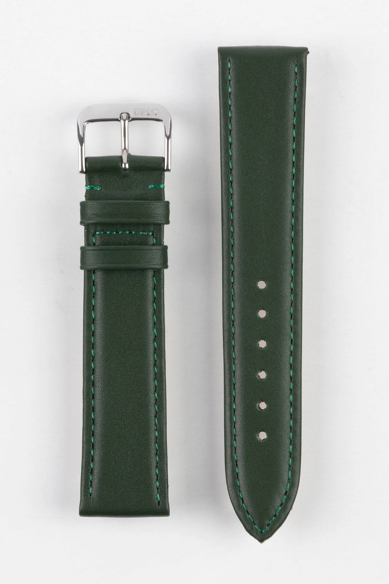 RIOS1931 TOSCANA Square-Padded Calfskin Leather Watch Strap in FOREST GREEN - Image 10