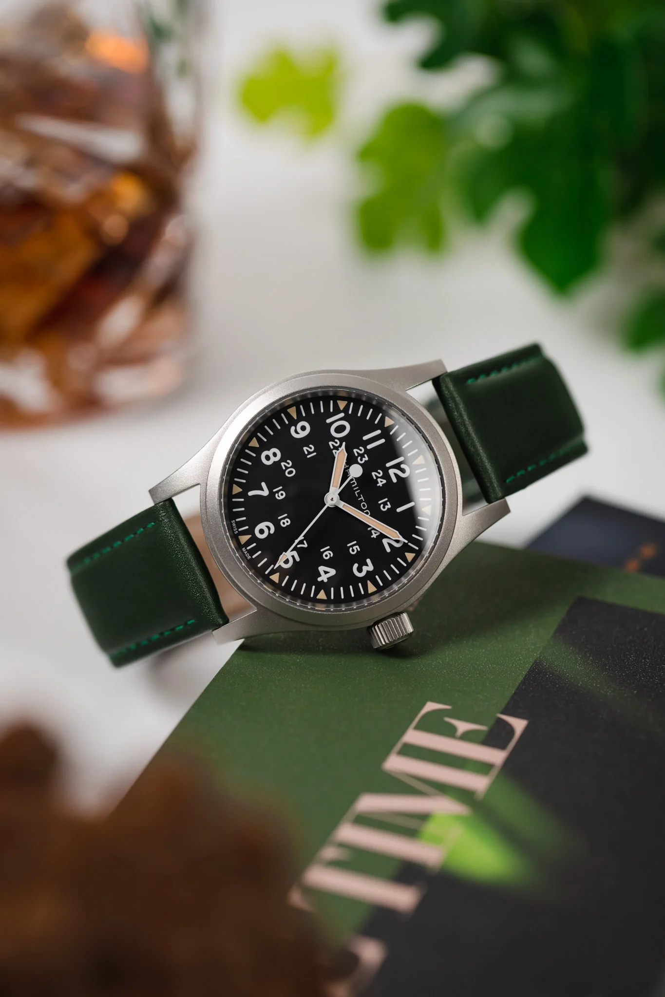 RIOS1931 TOSCANA Square-Padded Calfskin Leather Watch Strap in FOREST GREEN - Image 4
