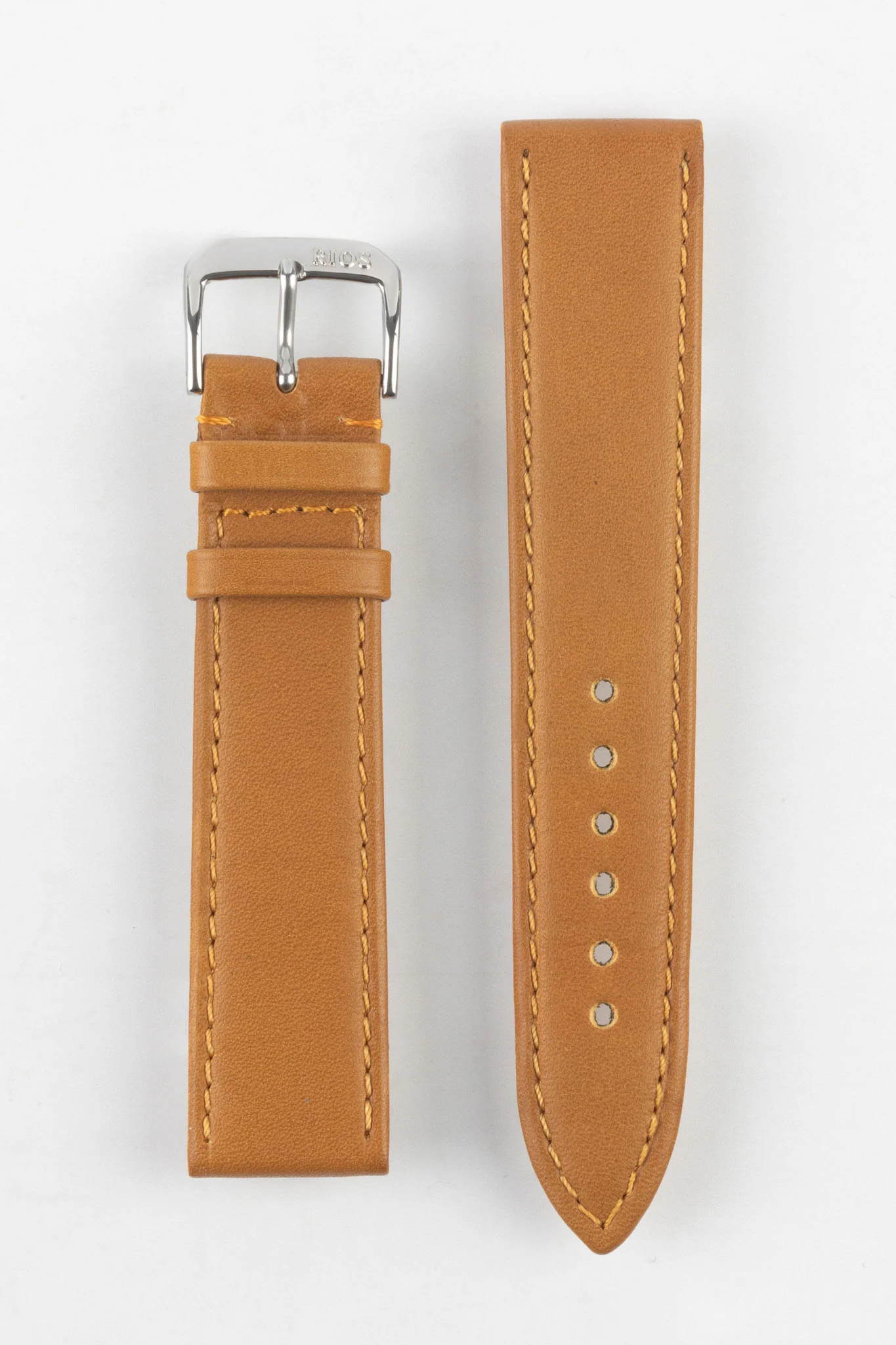 RIOS1931 TOSCANA Square-Padded Calfskin Leather Watch Strap in HONEY - Image 10