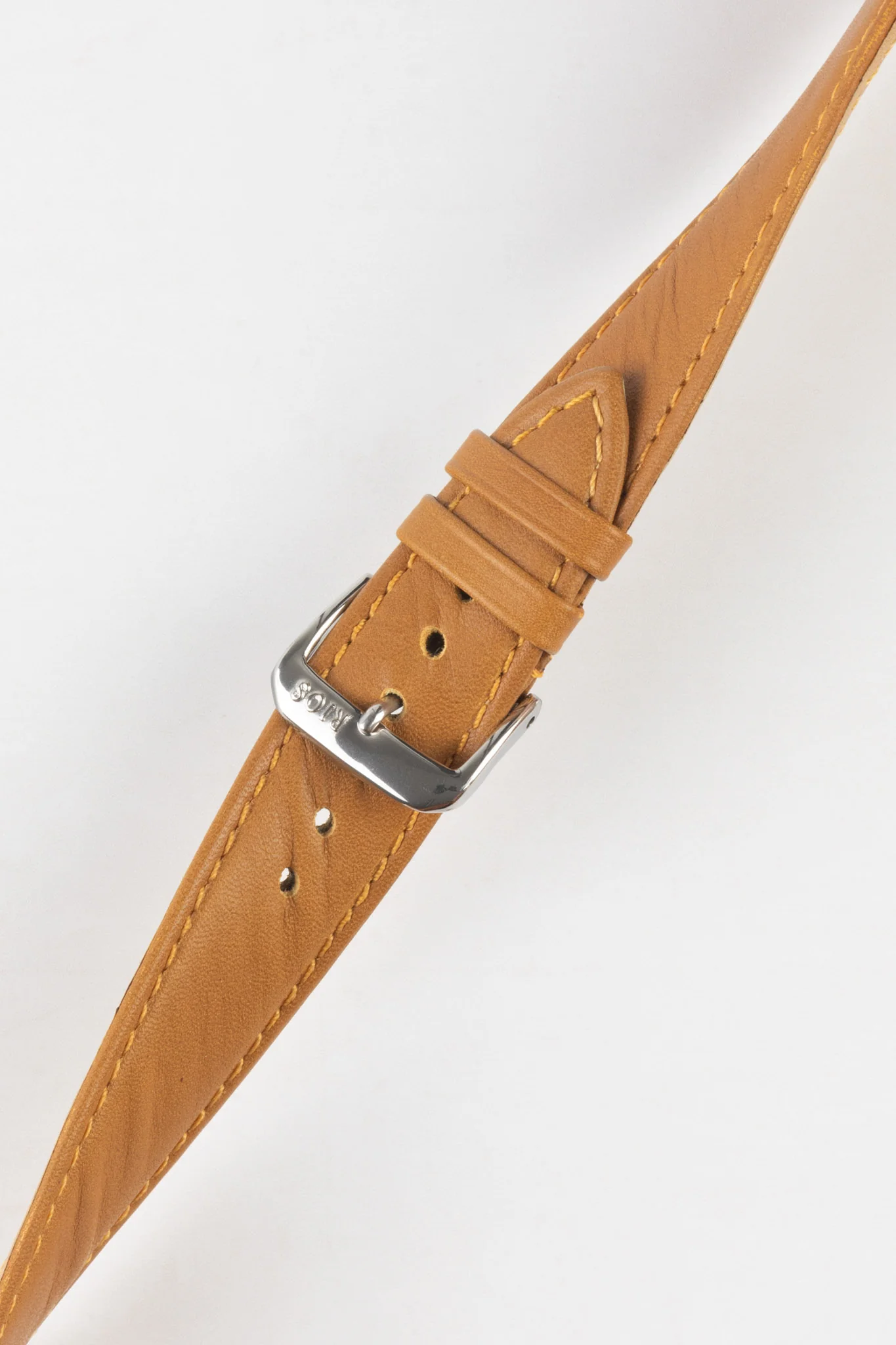 RIOS1931 TOSCANA Square-Padded Calfskin Leather Watch Strap in HONEY - Image 5