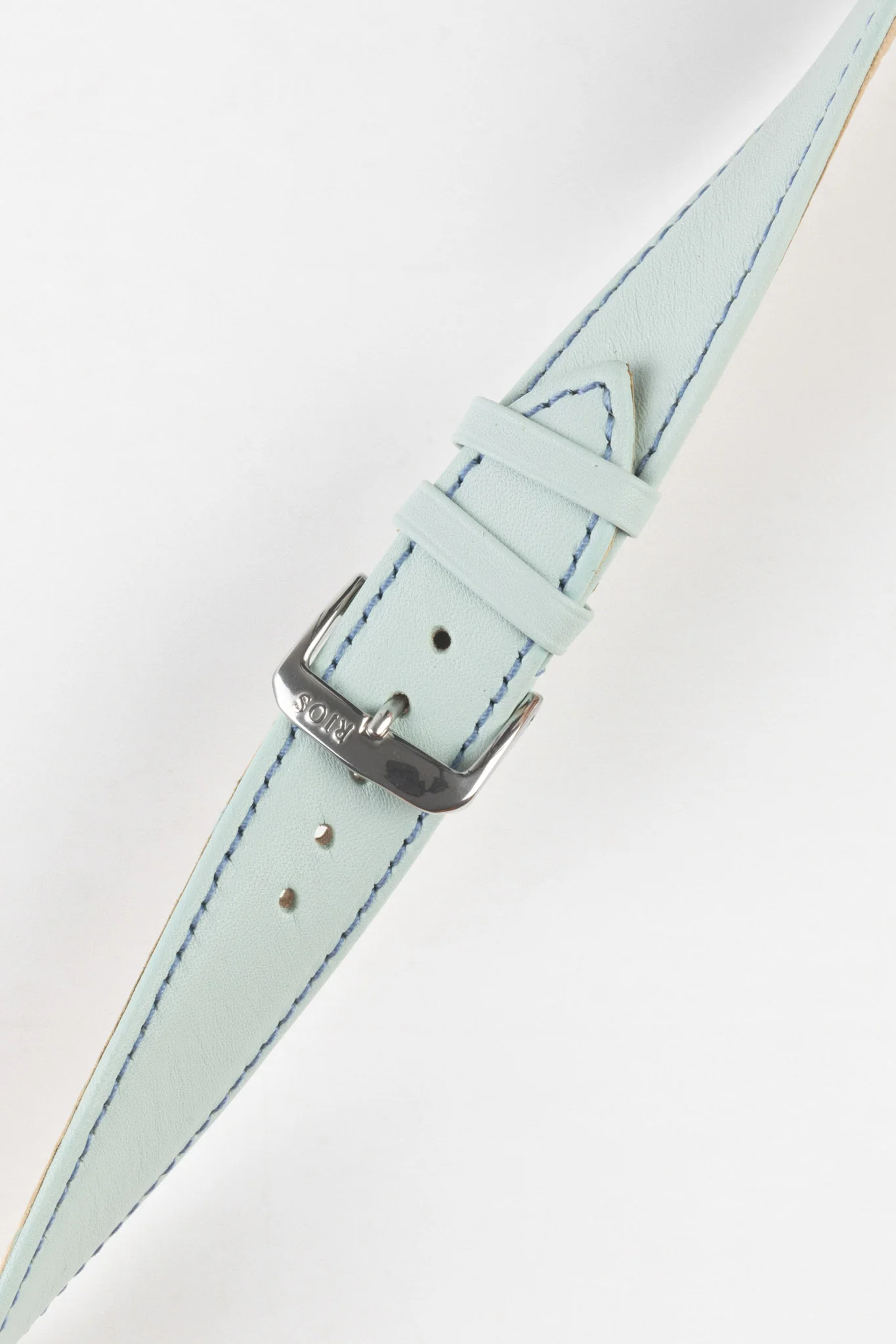 RIOS1931 TOSCANA Square-Padded Calfskin Leather Watch Strap in ICE BLUE - Image 5