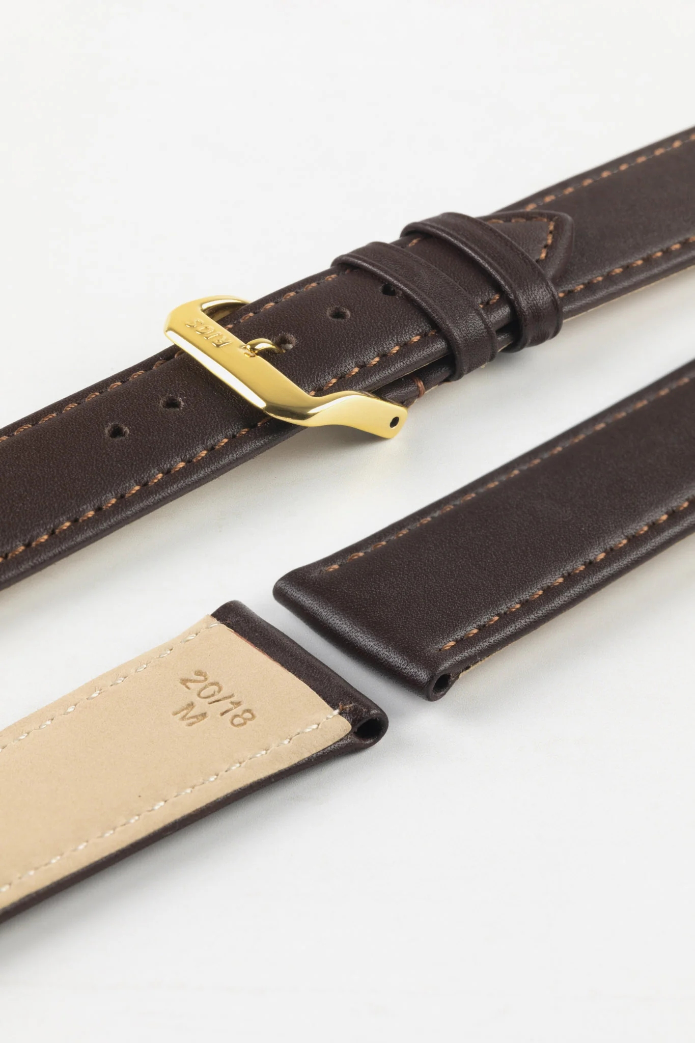RIOS1931 TOSCANA Square-Padded Calfskin Leather Watch Strap in MOCHA - Image 8