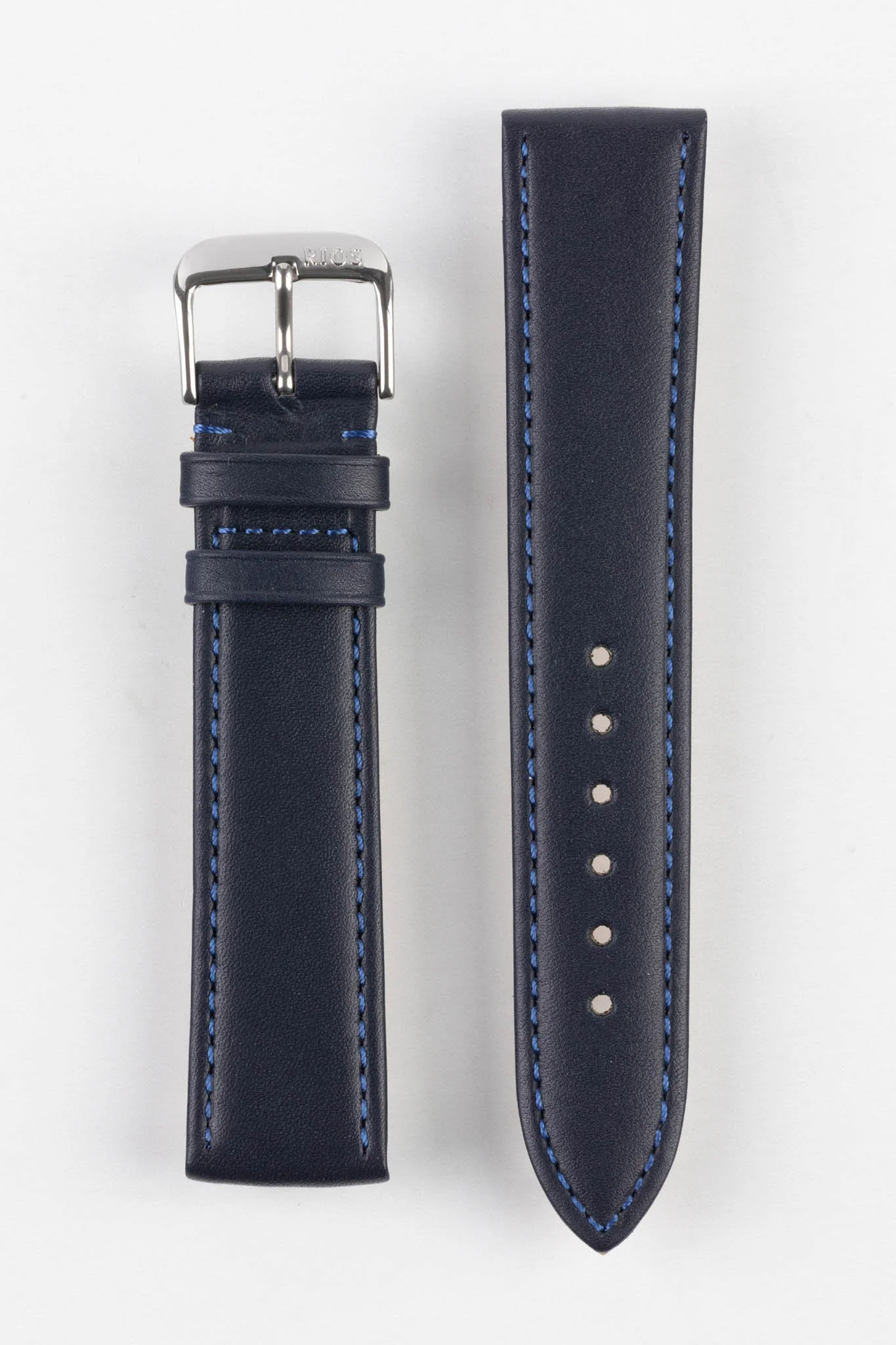 RIOS1931 TOSCANA Square-Padded Calfskin Leather Watch Strap in OCEAN BLUE - Image 10