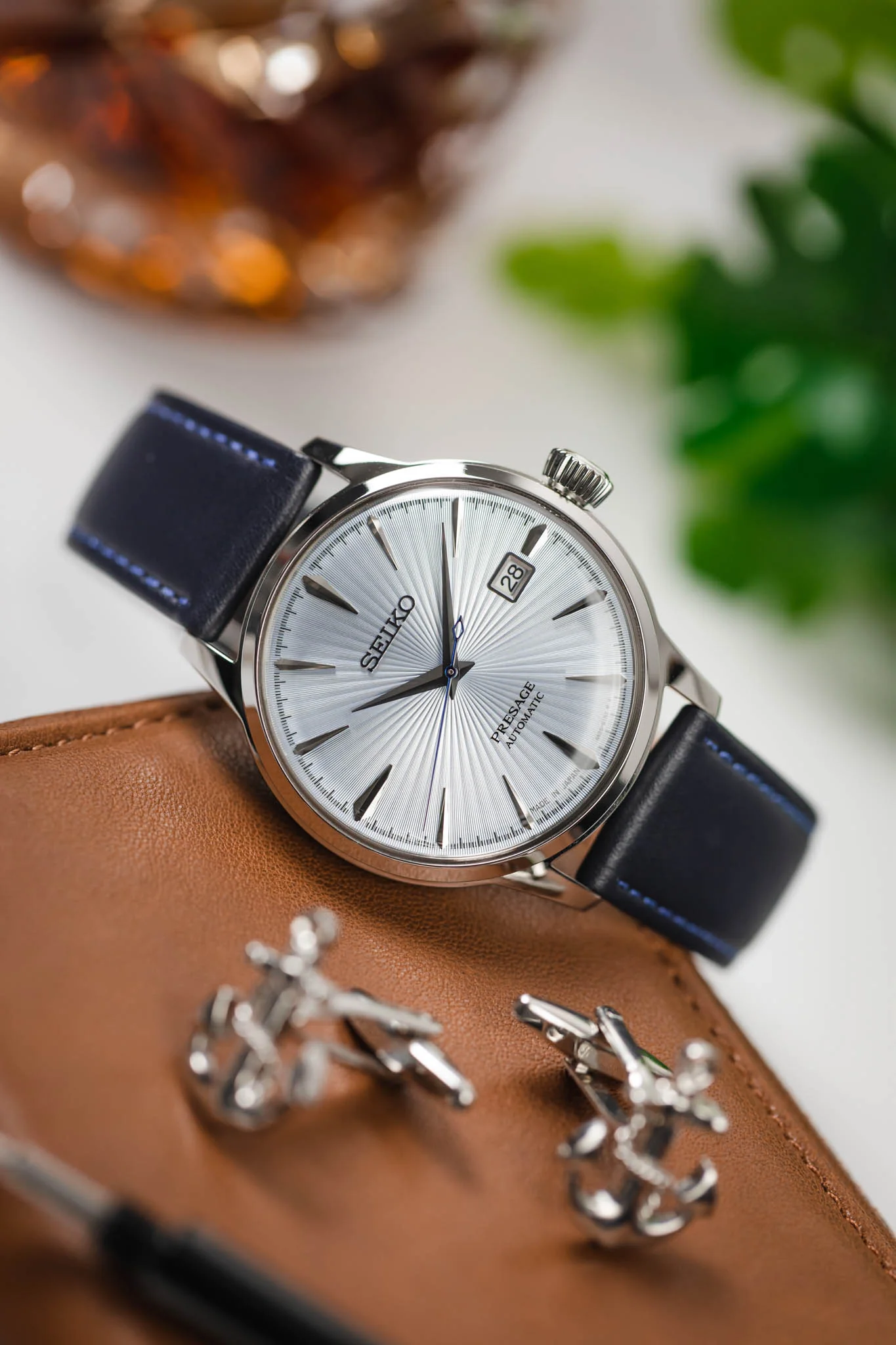 RIOS1931 TOSCANA Square-Padded Calfskin Leather Watch Strap in OCEAN BLUE - Image 4