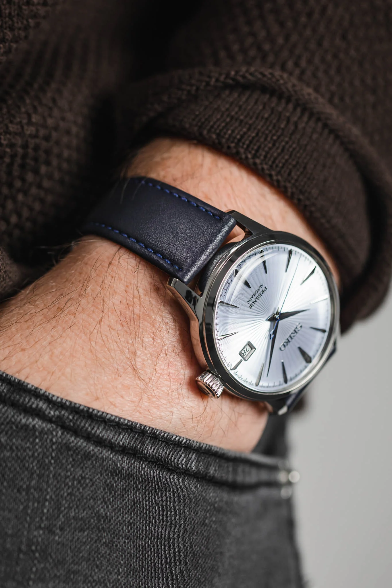 RIOS1931 TOSCANA Square-Padded Calfskin Leather Watch Strap in OCEAN BLUE - Image 6