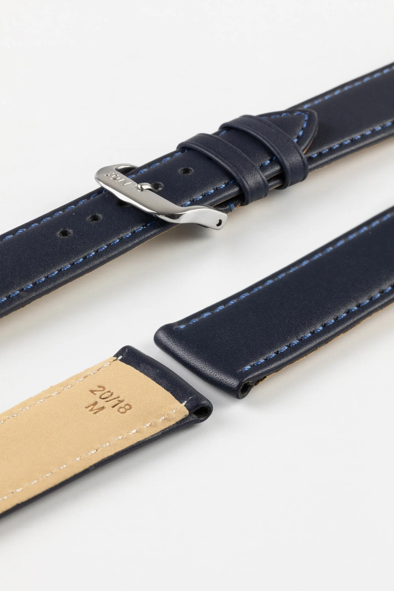 RIOS1931 TOSCANA Square-Padded Calfskin Leather Watch Strap in OCEAN BLUE - Image 7