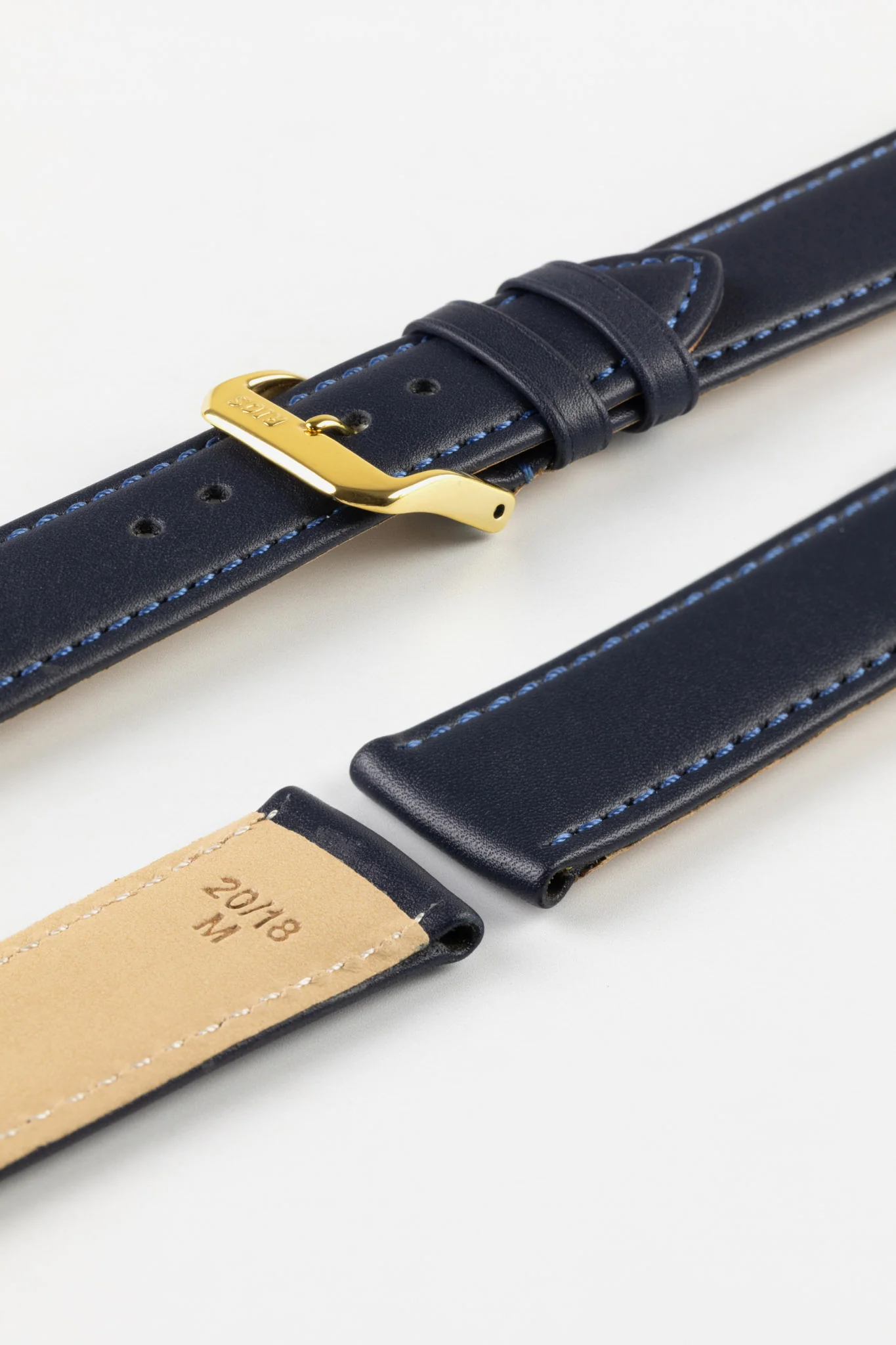 RIOS1931 TOSCANA Square-Padded Calfskin Leather Watch Strap in OCEAN BLUE - Image 8