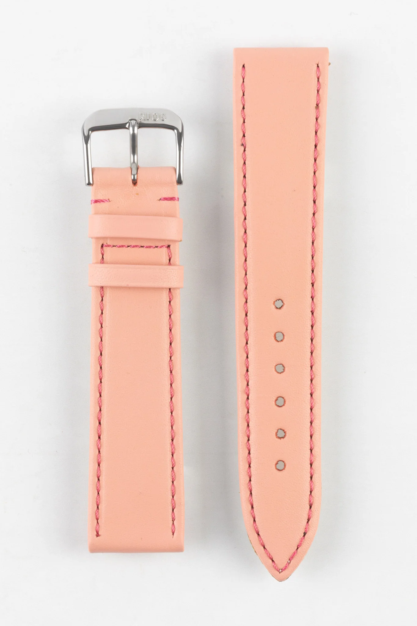 RIOS1931 TOSCANA Square-Padded Calfskin Leather Watch Strap in PALE PINK - Image 10