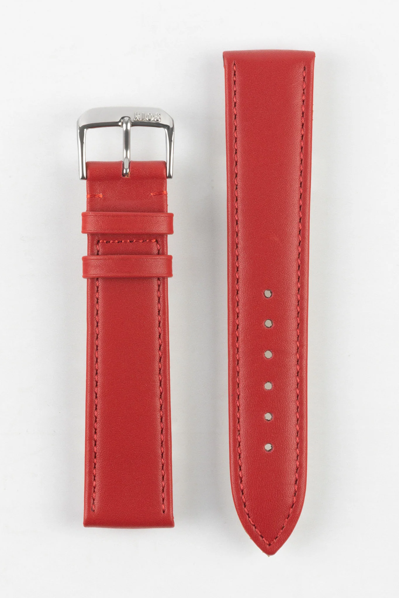 RIOS1931 TOSCANA Square-Padded Calfskin Leather Watch Strap in RED - Image 10