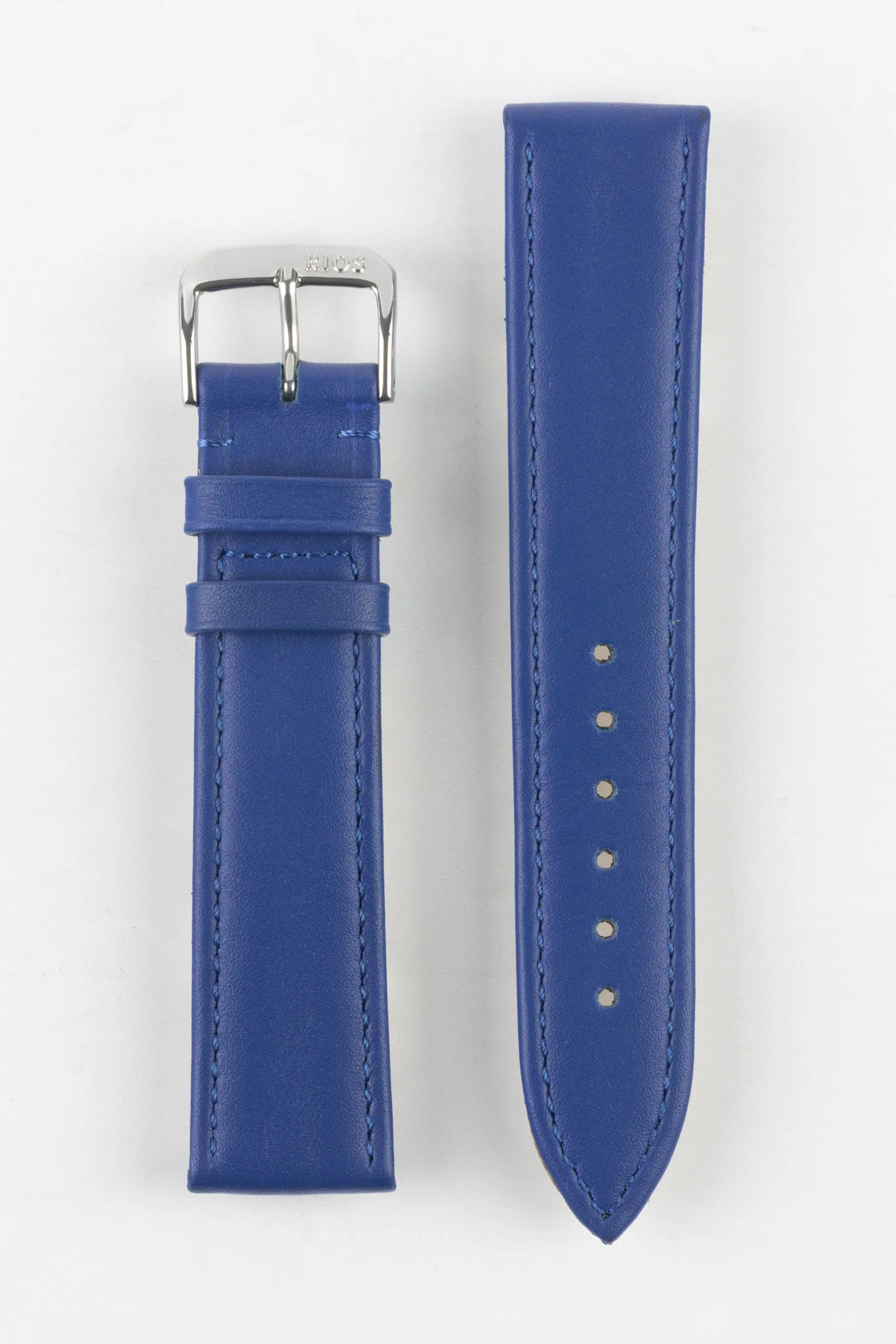 RIOS1931 TOSCANA Square-Padded Calfskin Leather Watch Strap in ROYAL BLUE - Image 10