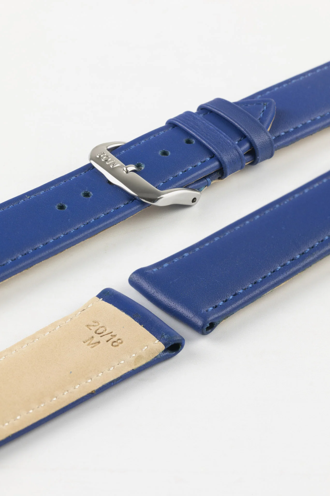 RIOS1931 TOSCANA Square-Padded Calfskin Leather Watch Strap in ROYAL BLUE - Image 7
