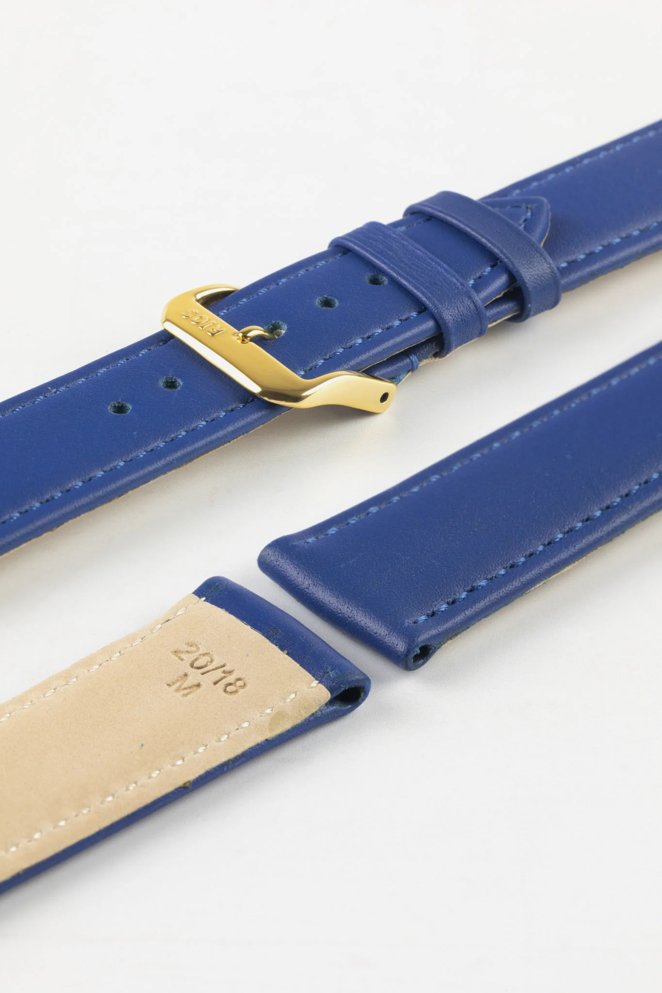 RIOS1931 TOSCANA Square-Padded Calfskin Leather Watch Strap in ROYAL BLUE - Image 8