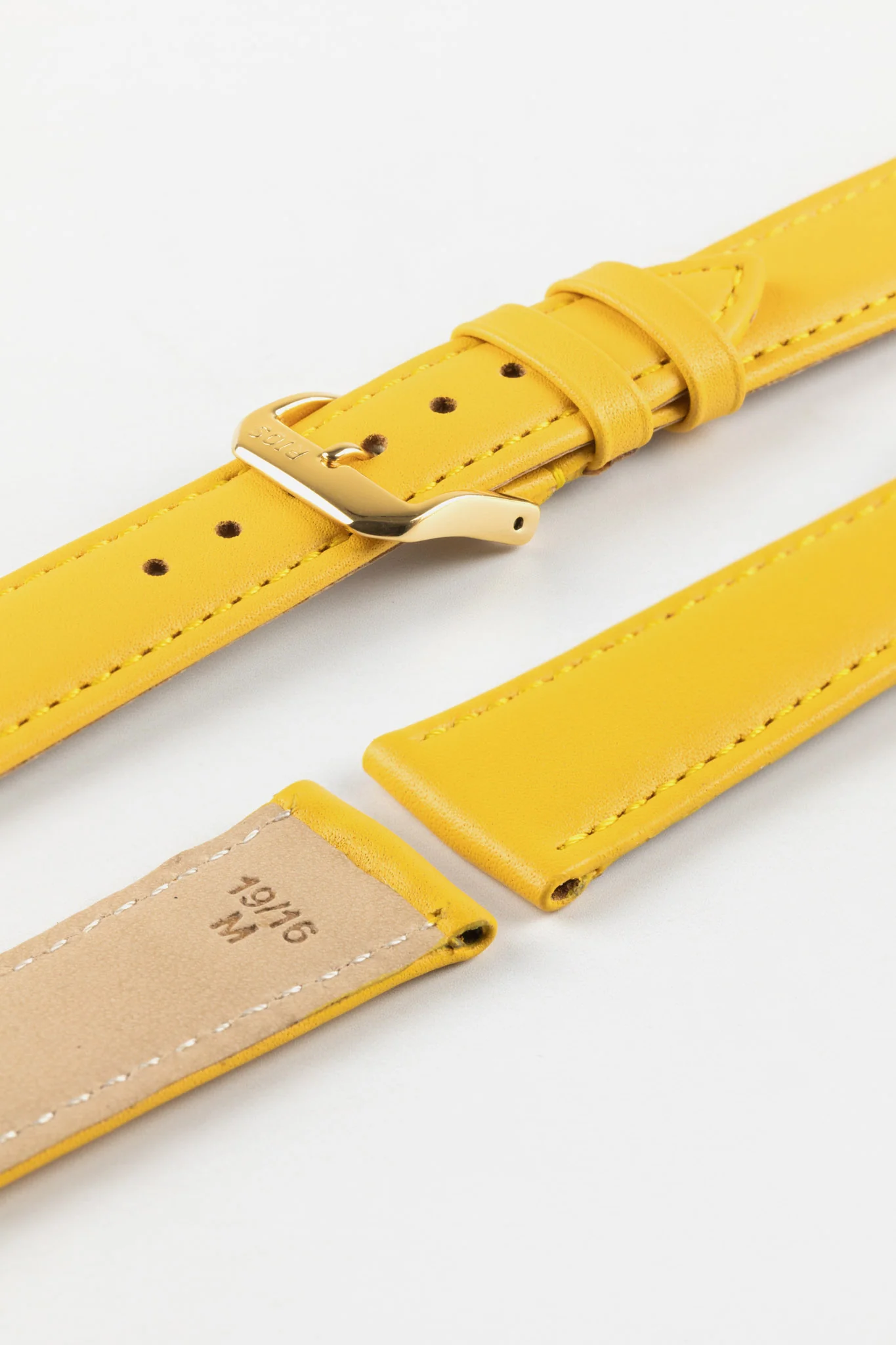 RIOS1931 TOSCANA Square-Padded Calfskin Leather Watch Strap in YELLOW - Image 8