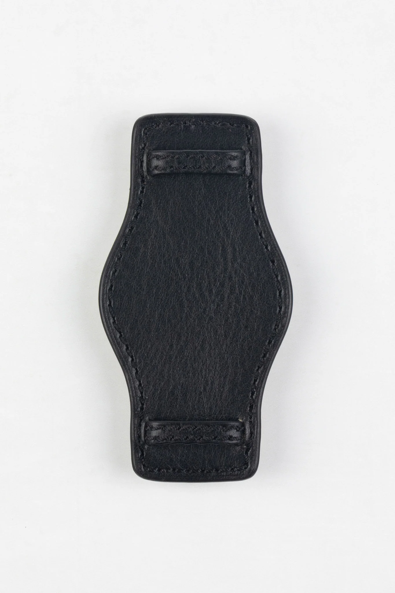 RIOS1931 TULA Genuine Russia Leather Bund Watch Strap in BLACK - Image 3