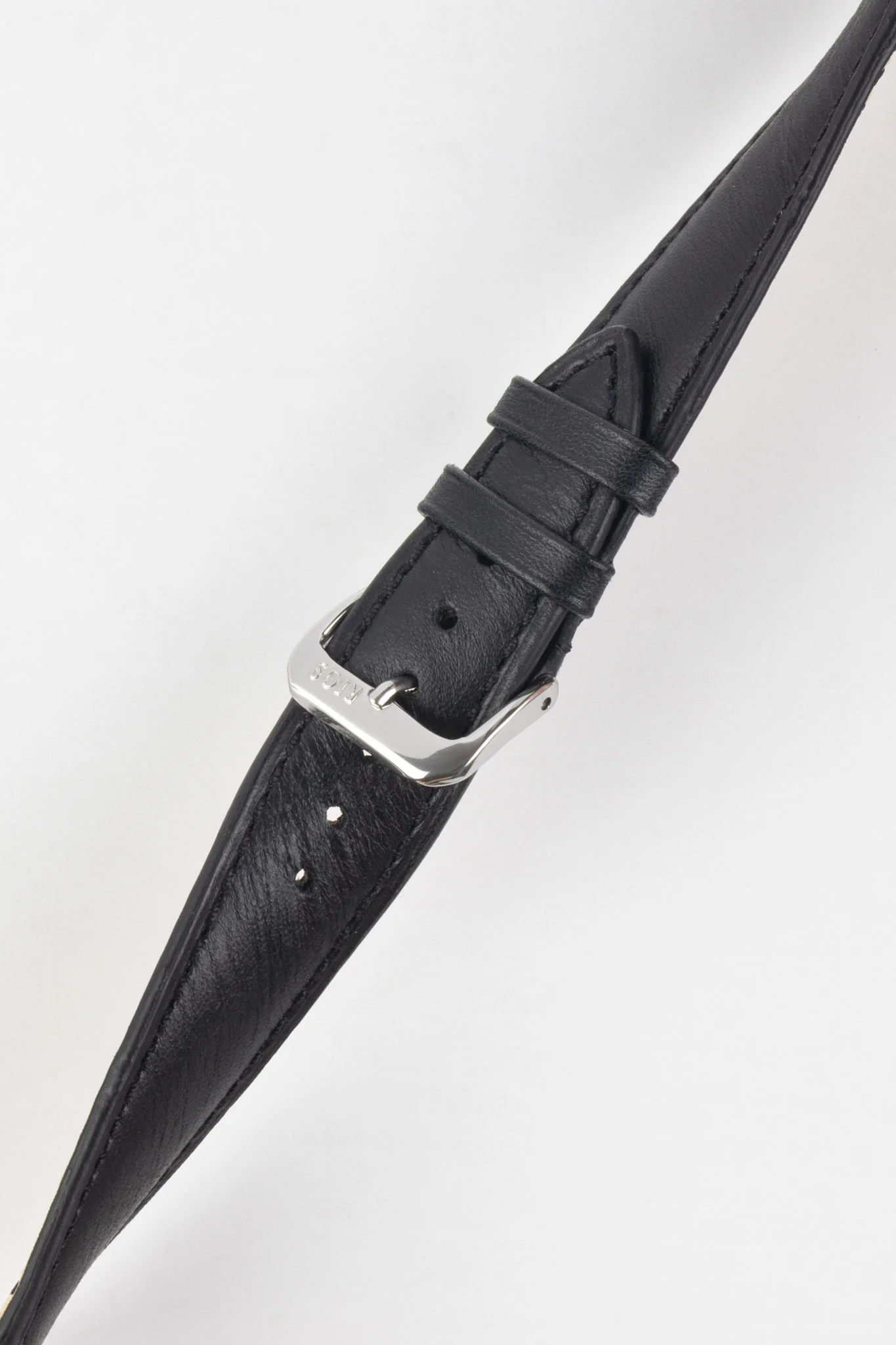 RIOS1931 TULA Genuine Russia Leather Bund Watch Strap in BLACK - Image 7