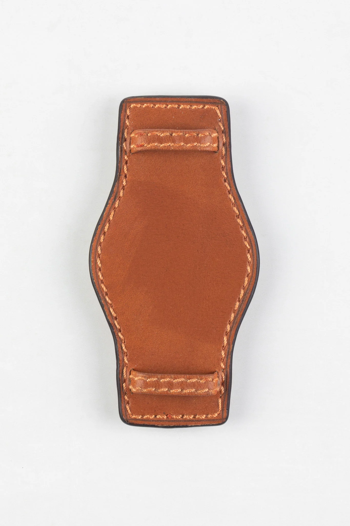 RIOS1931 TULA Genuine Russia Leather Bund Watch Strap in COGNAC - Image 2