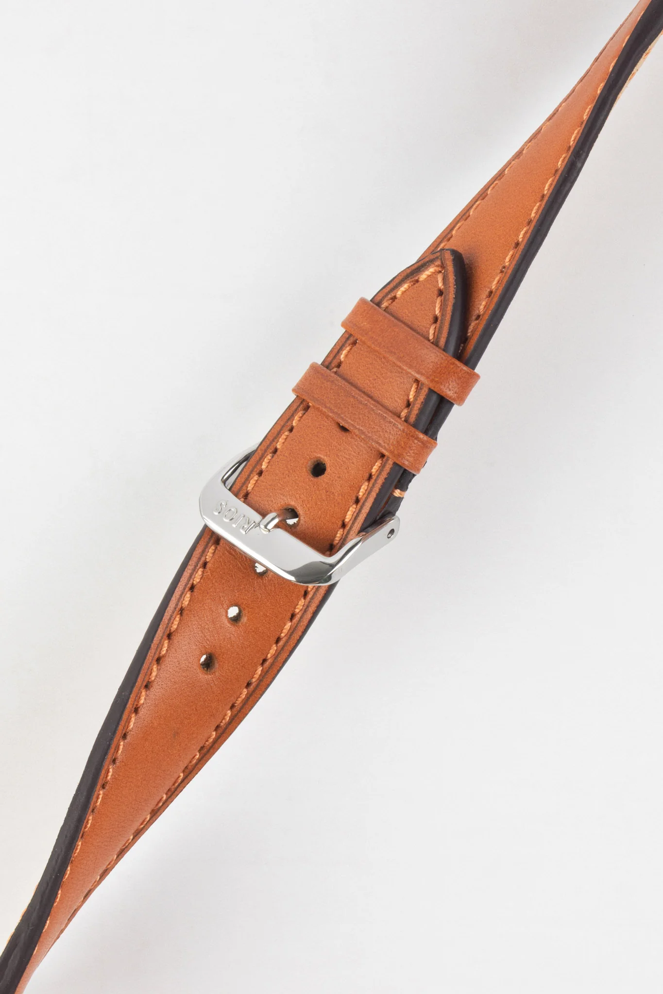 RIOS1931 TULA Genuine Russia Leather Bund Watch Strap in COGNAC - Image 4