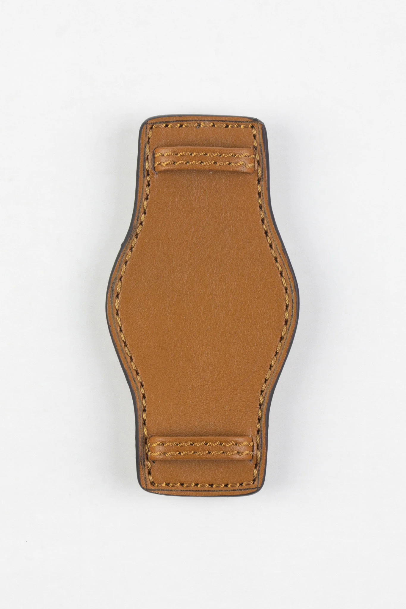 RIOS1931 TULA Genuine Russia Leather Bund Watch Strap in HONEY - Image 2