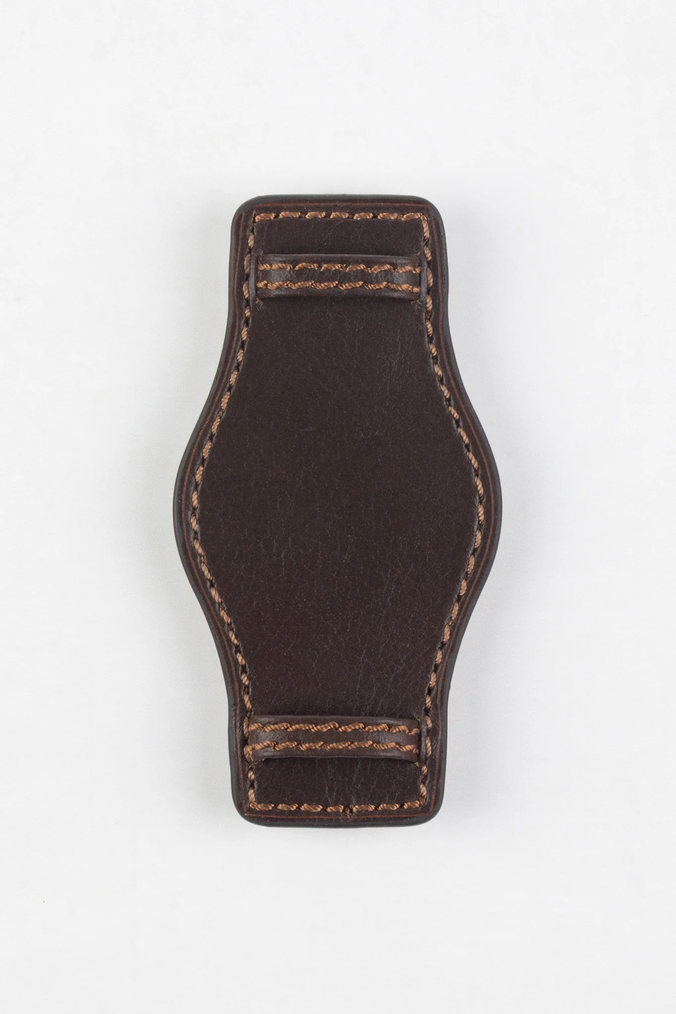 RIOS1931 TULA Genuine Russia Leather Bund Watch Strap in MOCHA - Image 2