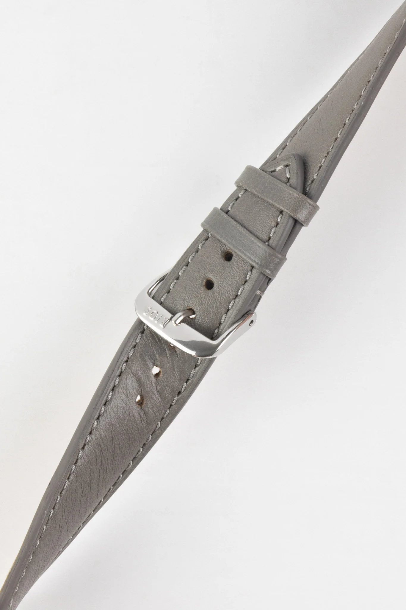 RIOS1931 TULA Genuine Russia Leather Bund Watch Strap in STONE GREY - Image 4