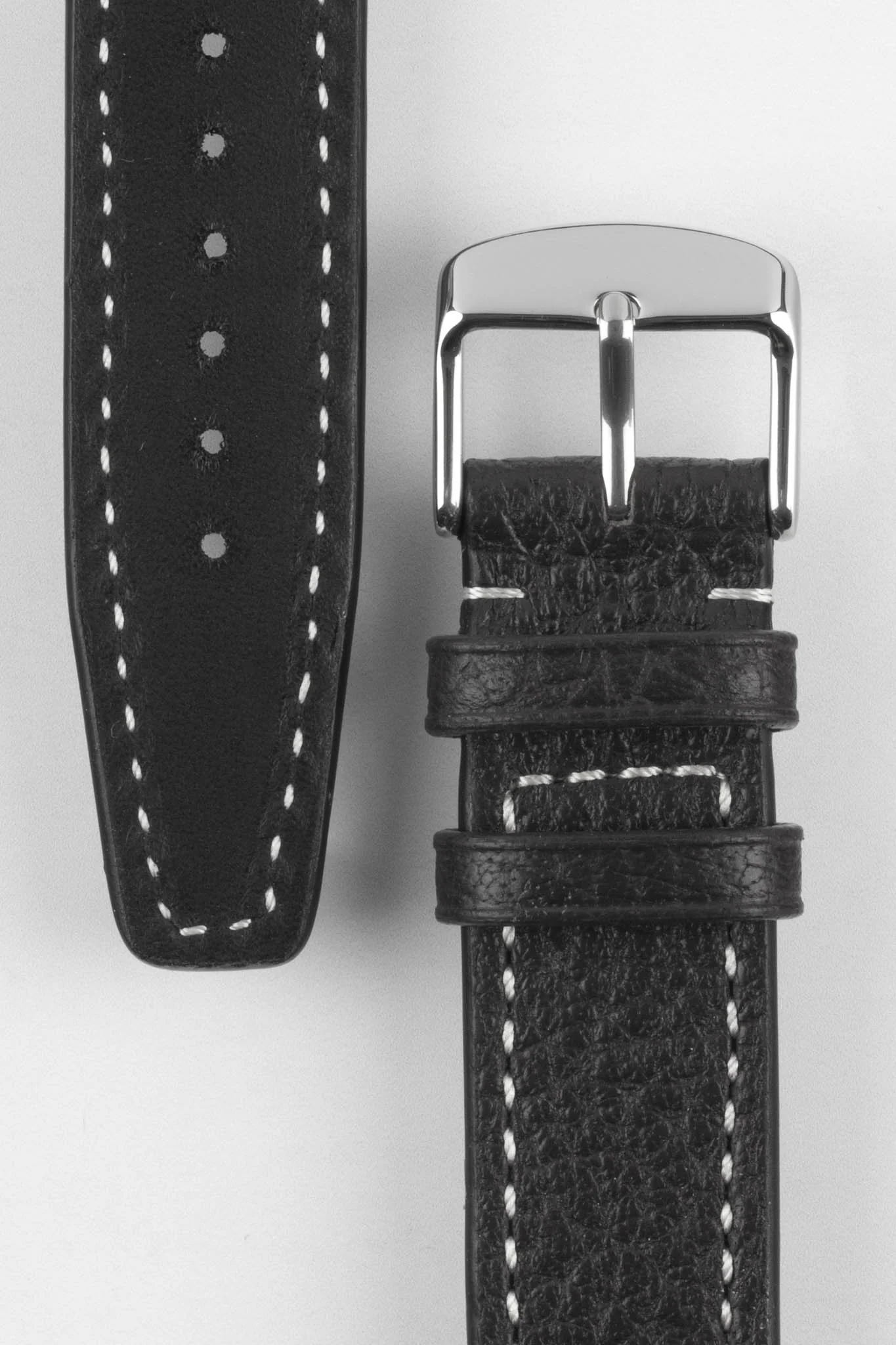 RIOS1931 TYPHOON Genuine Buffalo Leather Watch Strap in Black - Image 2