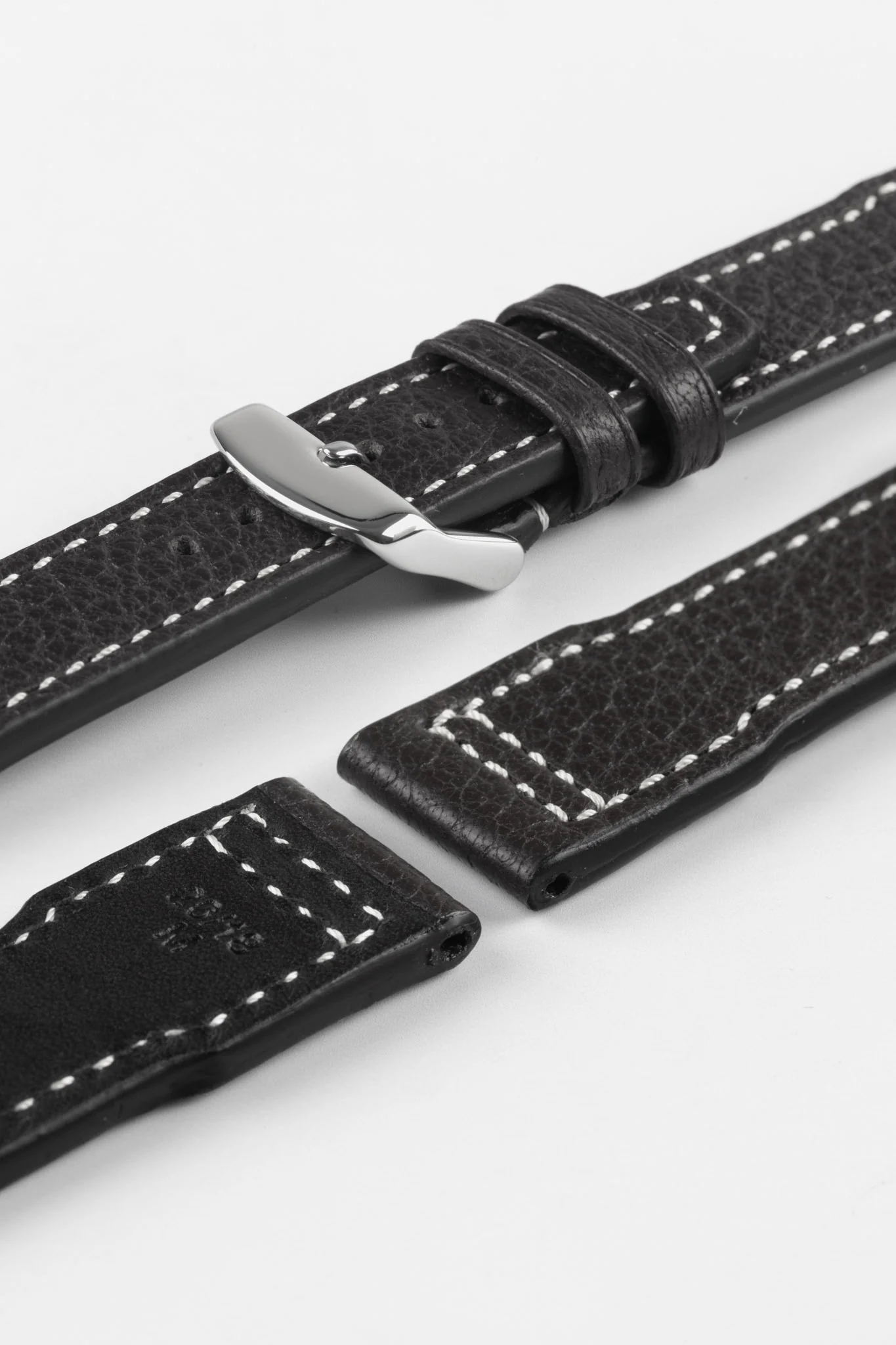 RIOS1931 TYPHOON Genuine Buffalo Leather Watch Strap in Black - Image 5