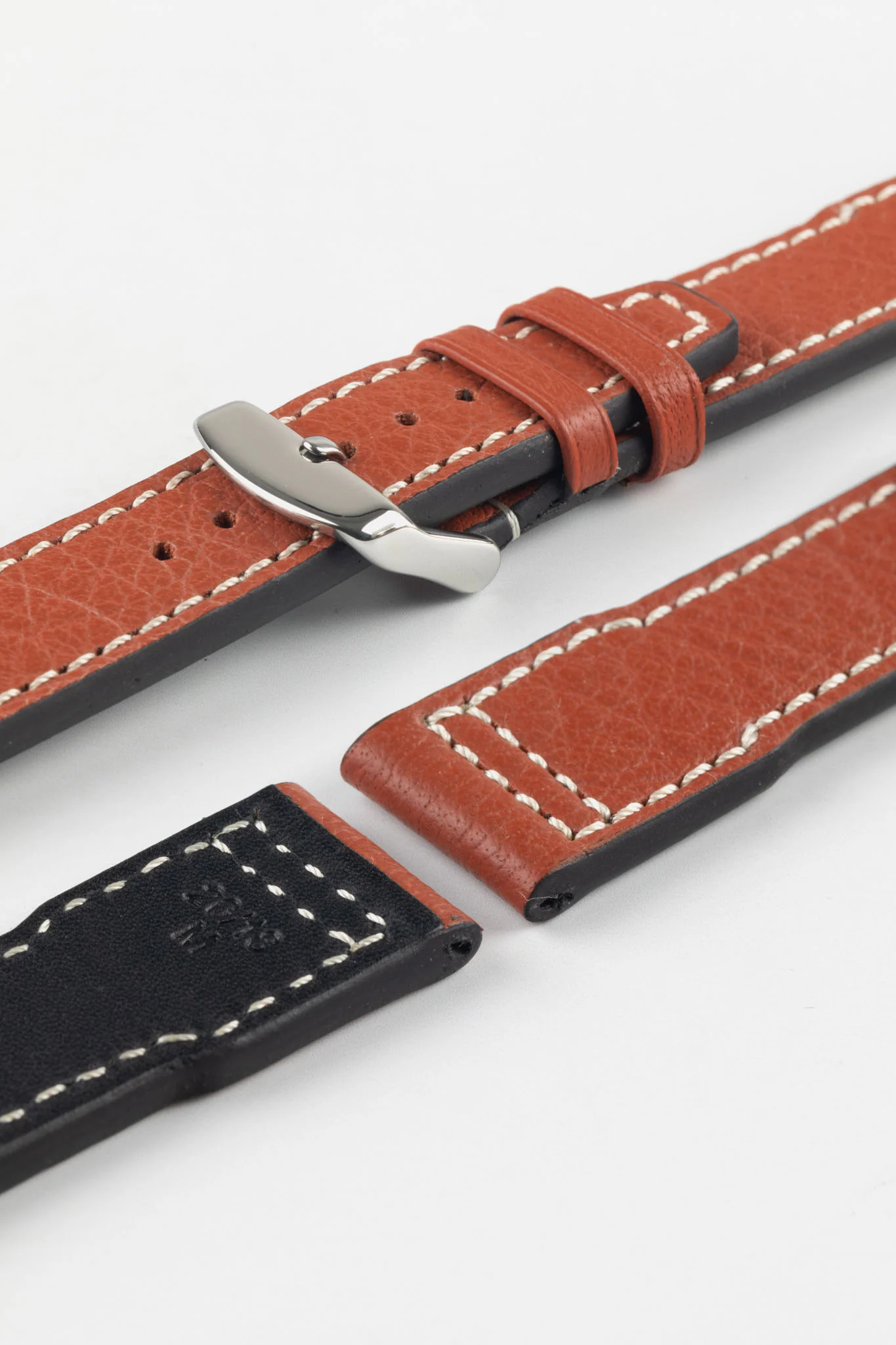 RIOS1931 TYPHOON Genuine Buffalo Leather Watch Strap in Cognac - Image 5