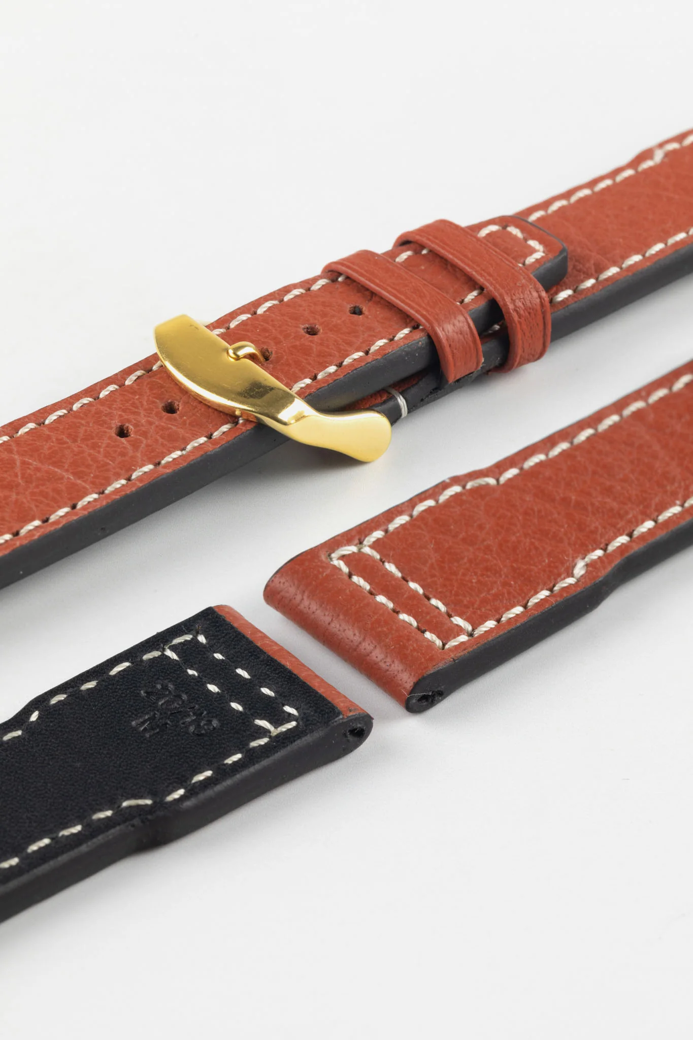 RIOS1931 TYPHOON Genuine Buffalo Leather Watch Strap in Cognac - Image 6
