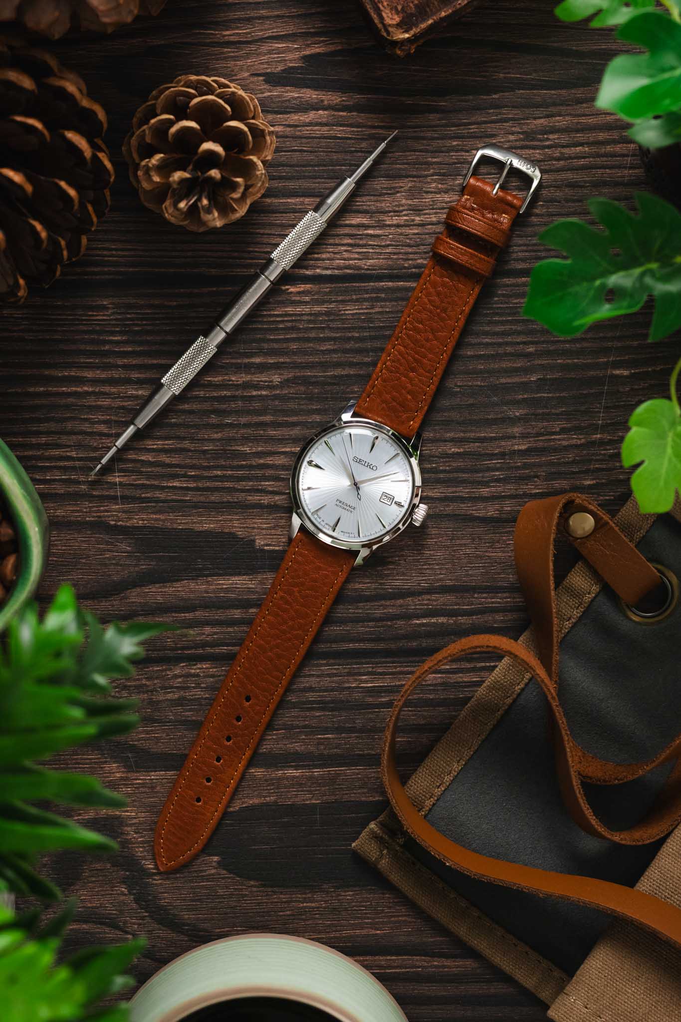 RIOS1931 WAGING Organic Watch Strap in COGNAC - Image 9